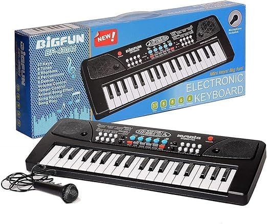 PNO_BLK_01 Mini Piano Toy for Toddlers – 37 Keys, Mic, Rhythms, Tones, Music & Learning Fun Digital Digital Piano-image-17