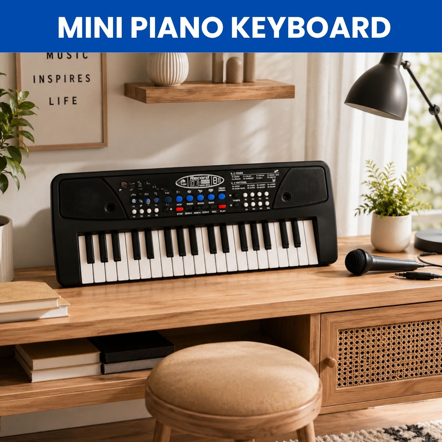 clairbell Piano Keyboard With Mic 37 Keys Music Toy Protable Electronic Piano for KidsE275 Piano Keyboard With Mic 37 Keys Music Toy Protable Electronic Piano for KidsE275 Analog Digital Piano-picture-49