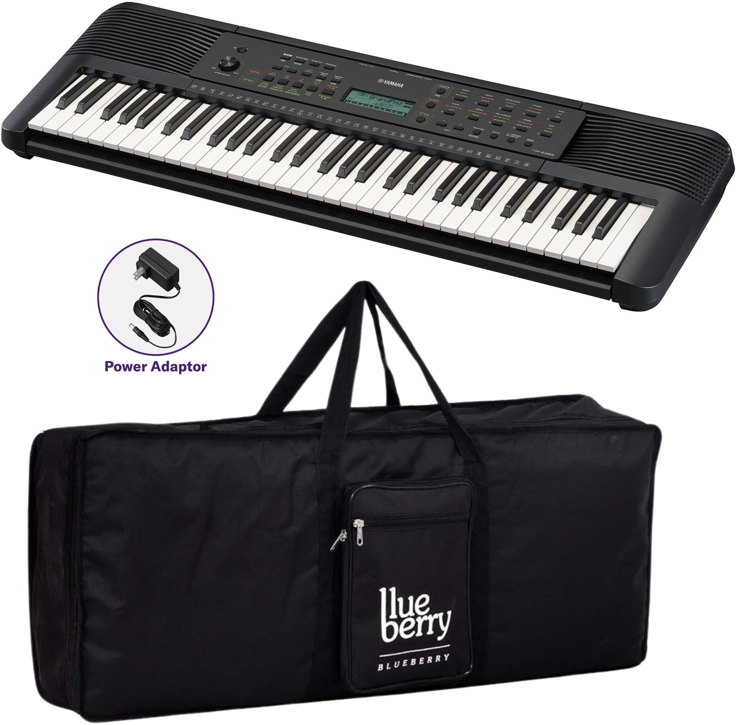 yamaha PSR-E283 With Blueberry KB-40 Bag, Digital Portable Keyboard image 1