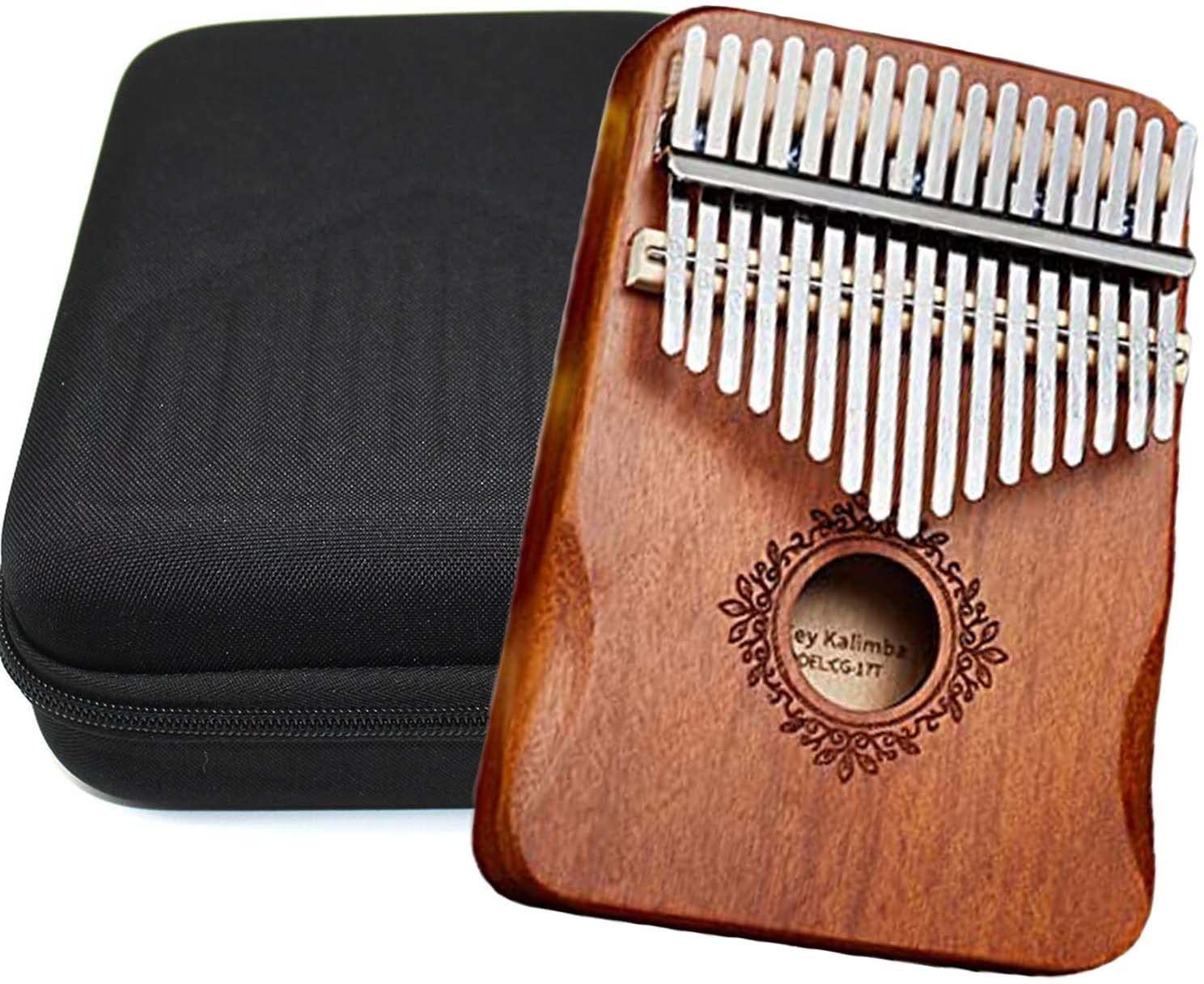 Kalimba-Retro-17Tone-WithCase Thumb Piano Kalimba 17-Tone Keys Finger Musical Instrument Retro with Case Peach Analog Portable Keyboard-image-36