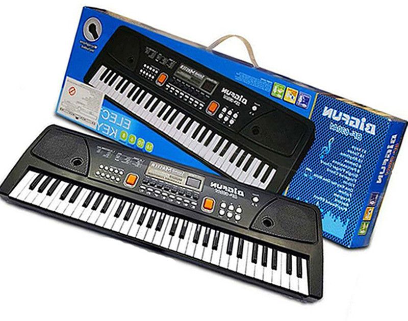 37 keys piano keyboard for kids, music piano keyboard with microphone, musical instrument gift toys for over 3 year old children (black) analog portable keyboard