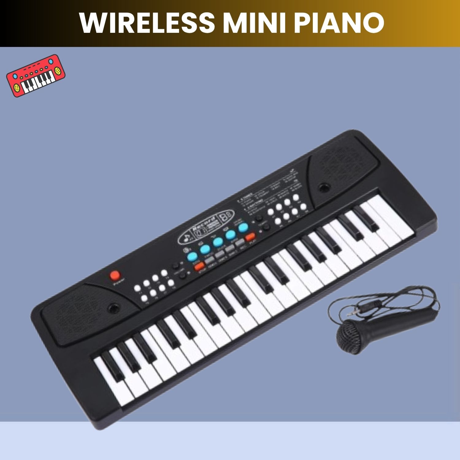 frony Piano Keyboard, Portable Electronic Toy With Mic, 37 Keys 8 Tones For kidsC345 Piano Keyboard, Portable Electronic Toy With Mic, 37 Keys 8 Tones For kidsC345 Analog Portable Keyboard-picture-12