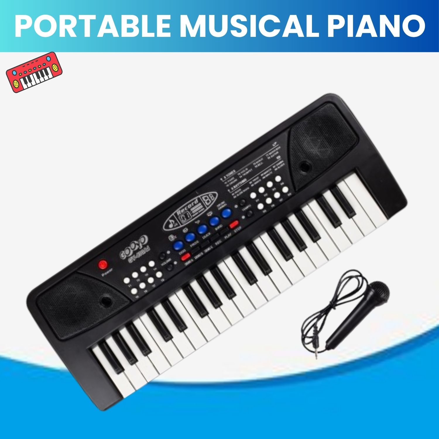 sacro Piano Keyboard, Portable Electronic Toy With Mic, 37 Keys 8 Tones For kidsQ497 Piano Keyboard, Portable Electronic Toy With Mic, 37 Keys 8 Tones For kidsQ497 Analog Portable Keyboard-picture-17