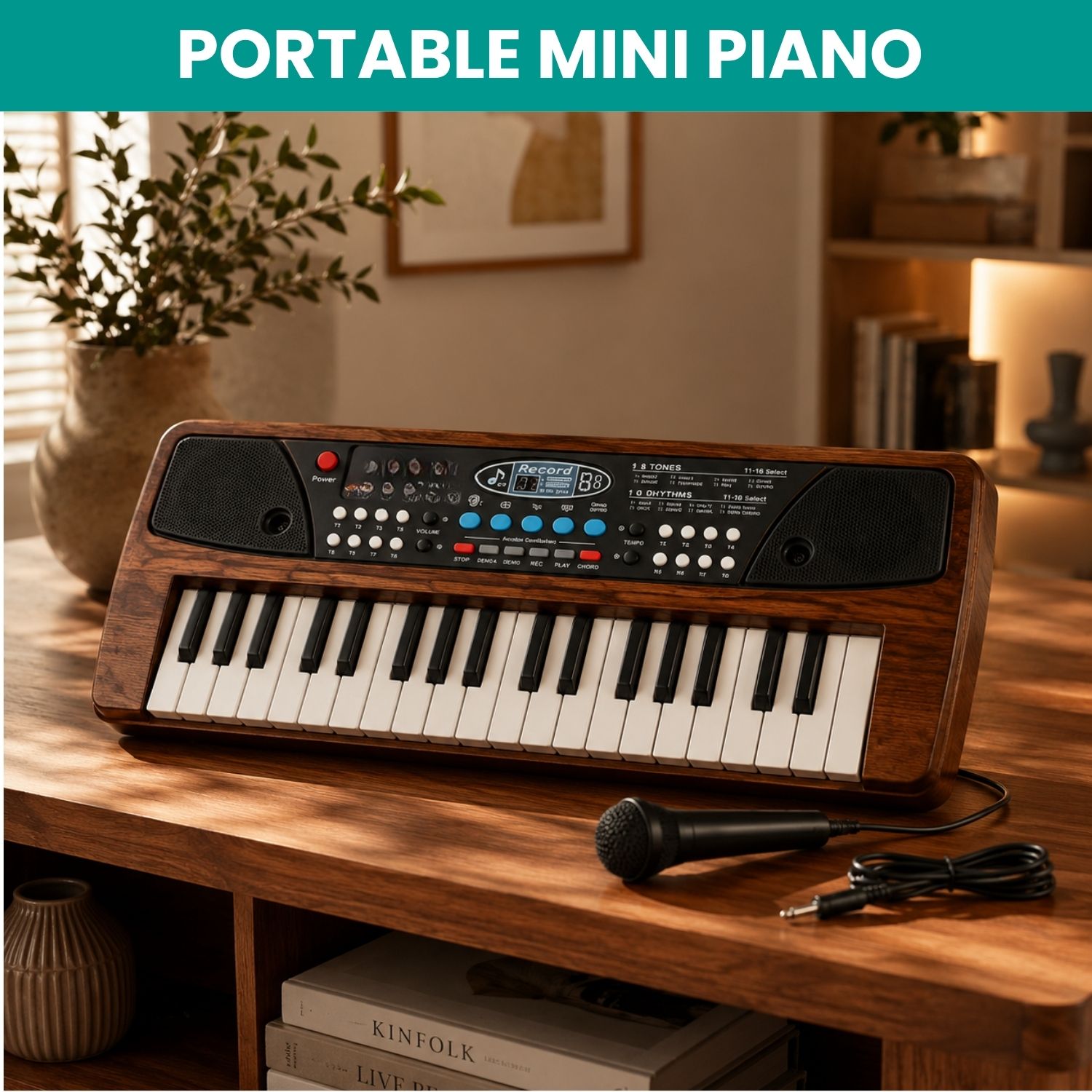 sacro Piano Keyboard With Mic 37 Keys Music Toy Protable Electronic Piano for KidsQ427 Piano Keyboard With Mic 37 Keys Music Toy Protable Electronic Piano for KidsQ427 Analog Digital Piano-picture-37