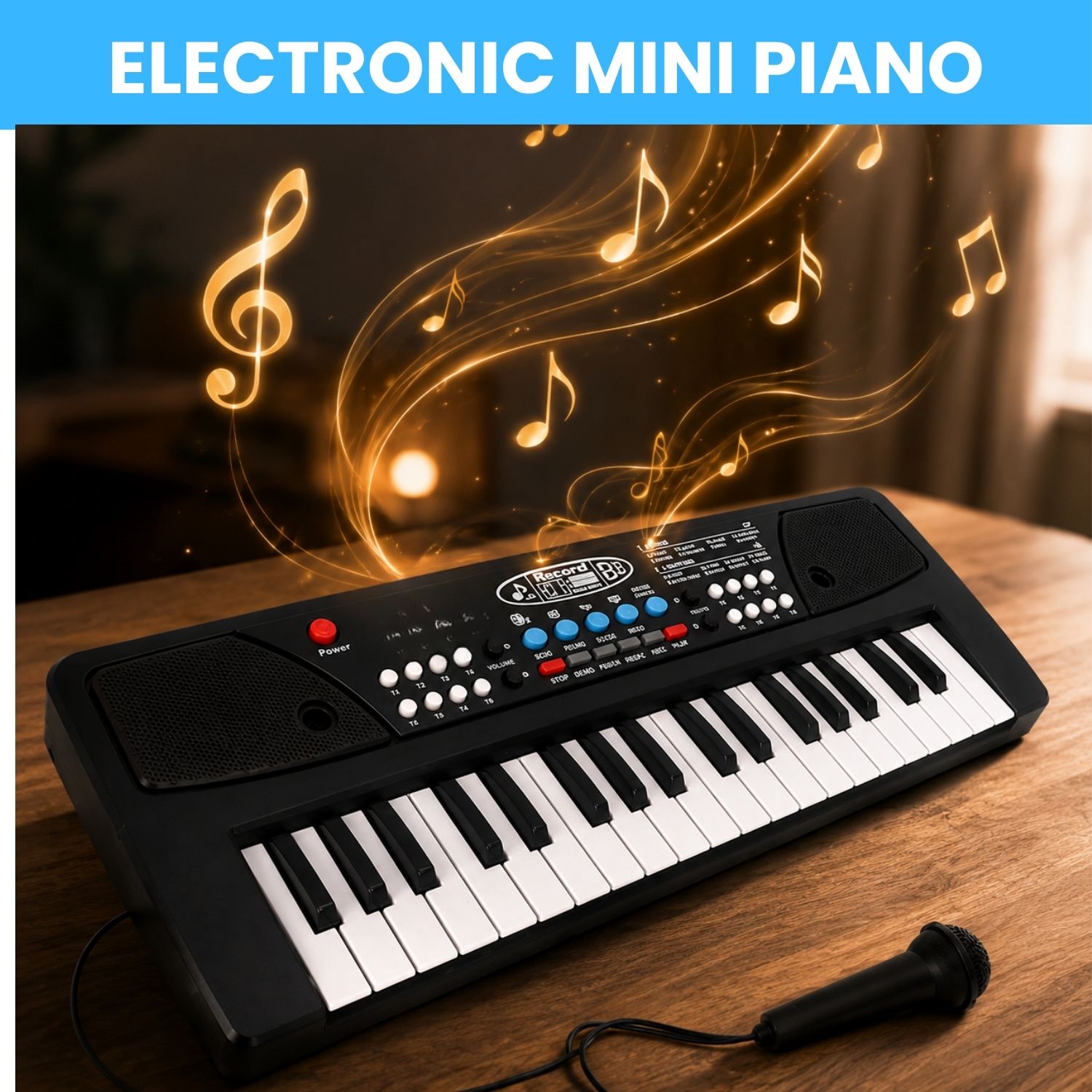 clairbell Piano Keyboard With Mic 37 Keys Music Toy Protable Electronic Piano for KidsE167 Piano Keyboard With Mic 37 Keys Music Toy Protable Electronic Piano for KidsE167 Analog Digital Piano-picture-5