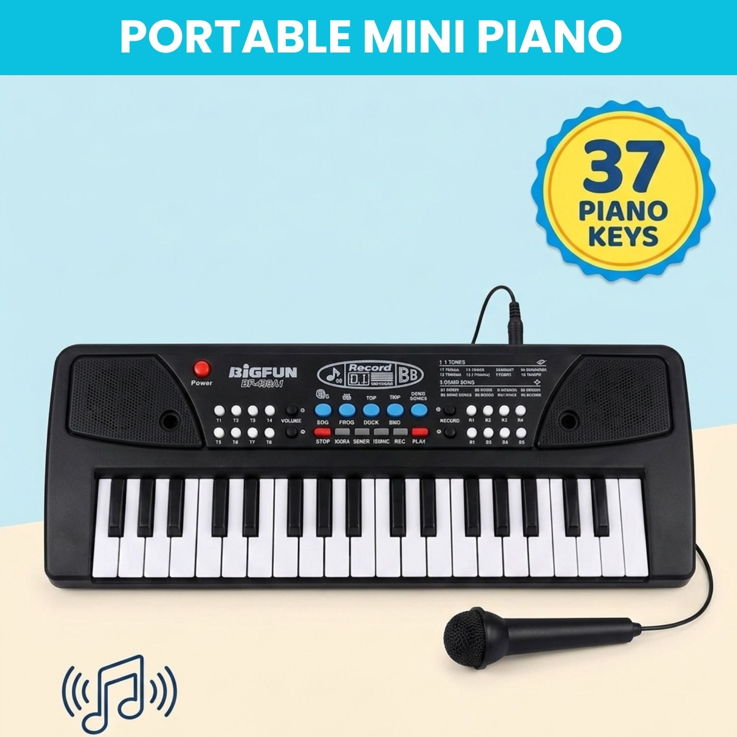 sacro Piano Keyboard With Mic 37 Keys Music Toy Protable Electronic Piano for KidsQ334 Piano Keyboard With Mic 37 Keys Music Toy Protable Electronic Piano for KidsQ334 Analog Digital Piano-picture-7