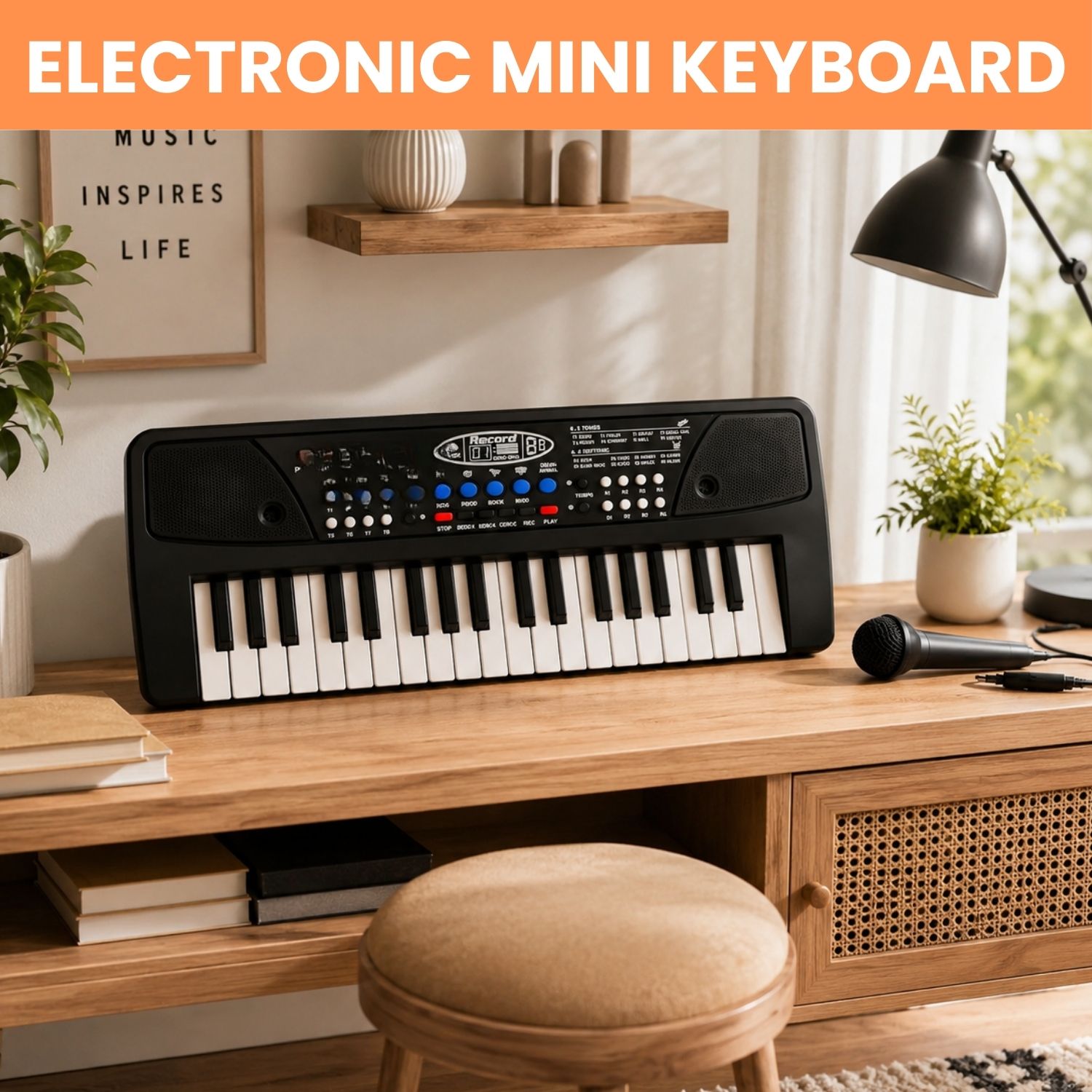 clairbell Piano Keyboard With Mic 37 Keys Music Toy Protable Electronic Piano for KidsE113 Piano Keyboard With Mic 37 Keys Music Toy Protable Electronic Piano for KidsE113 Analog Digital Piano-picture-25