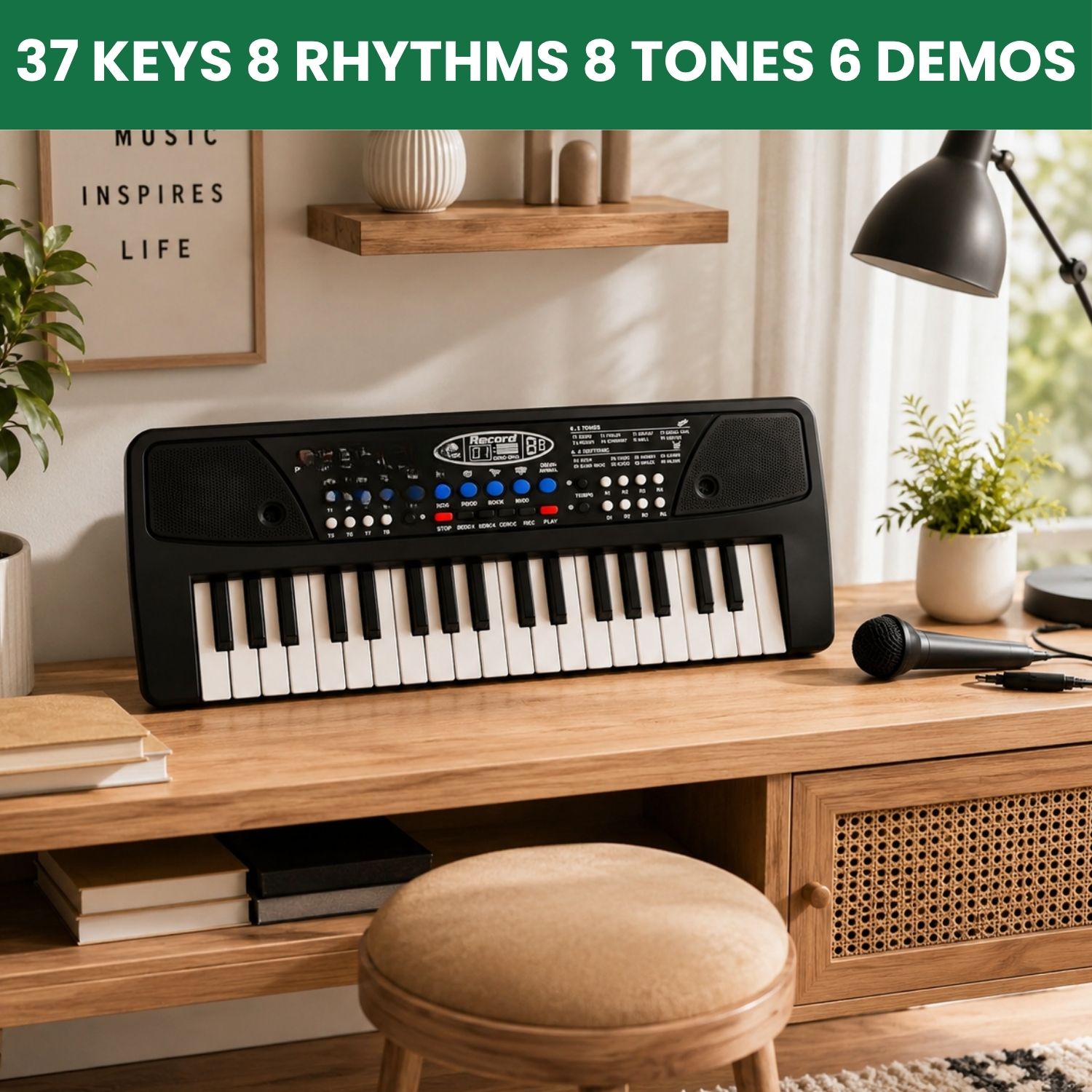 frony Piano Keyboard With Mic 37 Keys Music Toy Protable Electronic Piano for KidsW421 Piano Keyboard With Mic 37 Keys Music Toy Protable Electronic Piano for KidsW421 Analog Digital Piano-picture-16