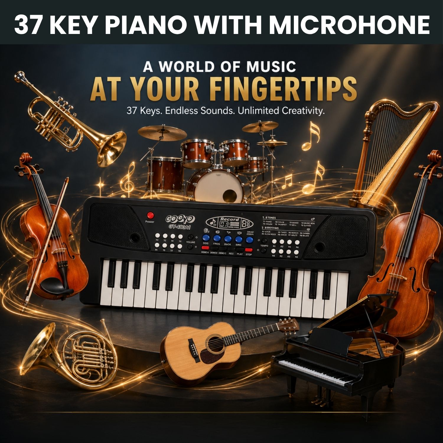 guggu Piano Keyboard With Mic 37 Keys Music Toy Protable Electronic Piano for KidsY326 Piano Keyboard With Mic 37 Keys Music Toy Protable Electronic Piano for KidsY326 Analog Digital Piano-picture-40