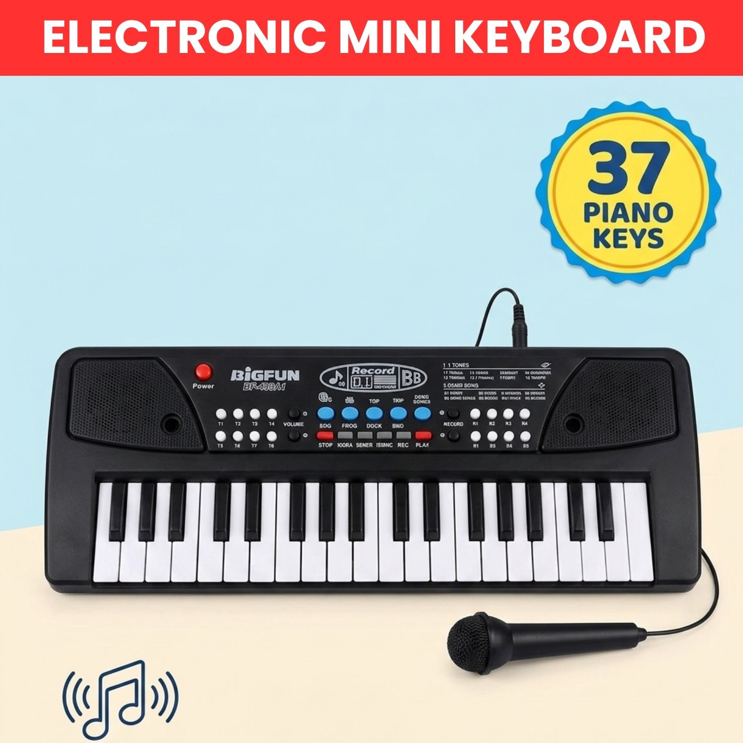 sacro Piano Keyboard With Mic 37 Keys Music Toy Protable Electronic Piano for KidsQ336 Piano Keyboard With Mic 37 Keys Music Toy Protable Electronic Piano for KidsQ336 Analog Digital Piano-picture-37
