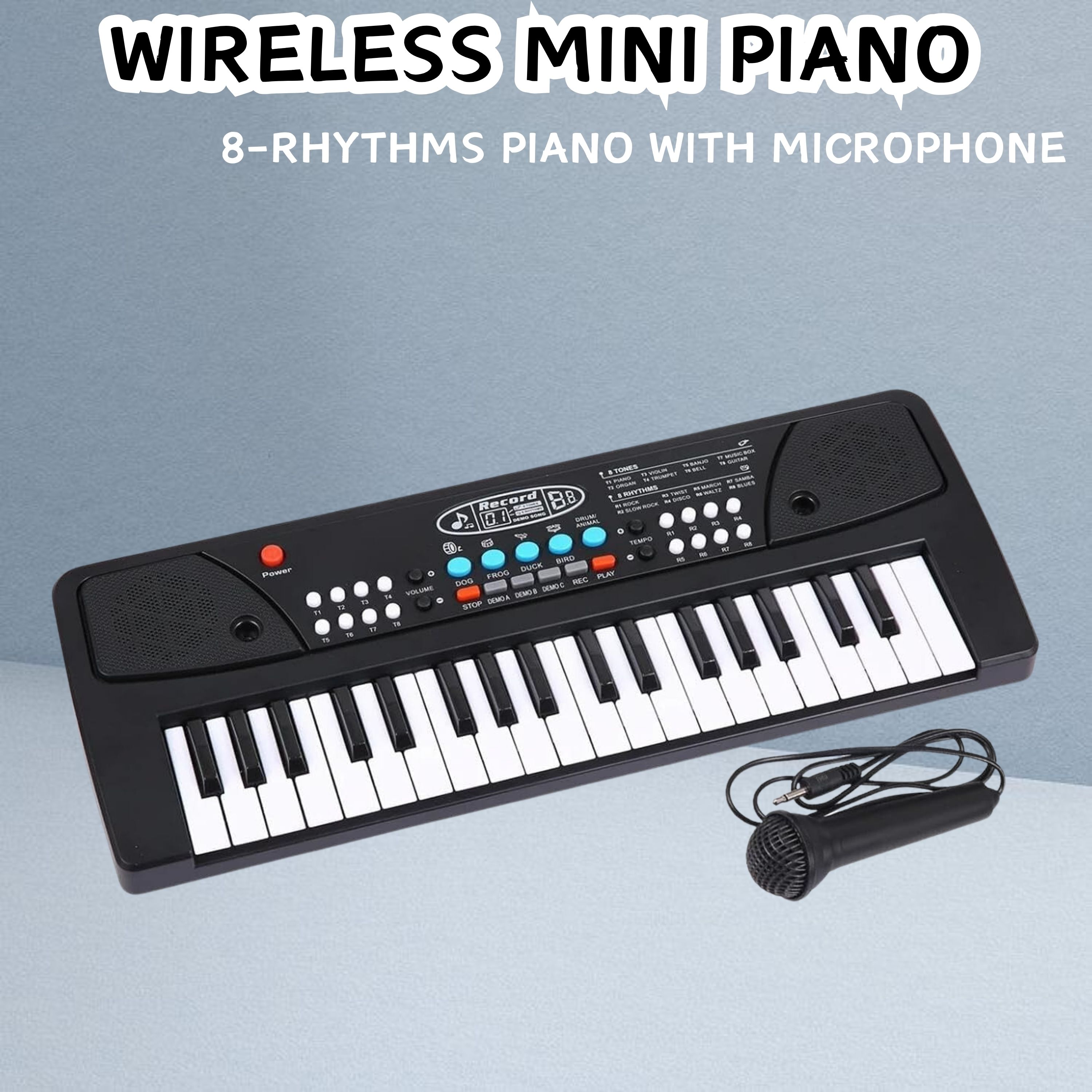 frony (Piano Keyboard) Toy with 37 Key, Recording and Mic, Adapter for DC Power B306 (Piano Keyboard) Toy with 37 Key, Recording and Mic, Adapter for DC Power B306 Analog Portable Keyboard-picture-11