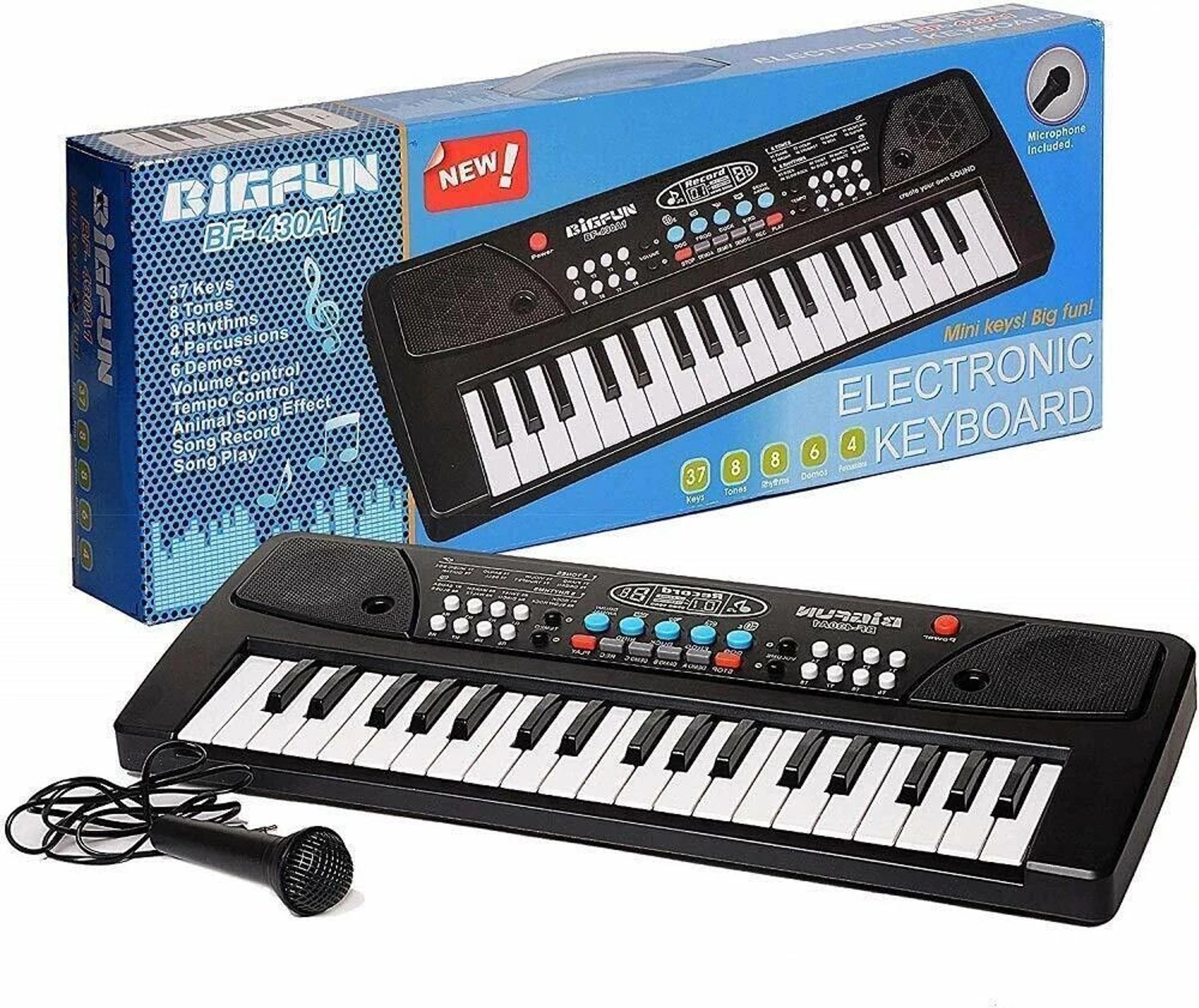 Kids Piano Keyboard Rechargeable Battery & Microphone & Sound Recording Function 8 Rhythms 8 Tones 6 Demos Portable Electronic Keyboard Toy Beginners Educational Analog Portable Keyboard-image-16