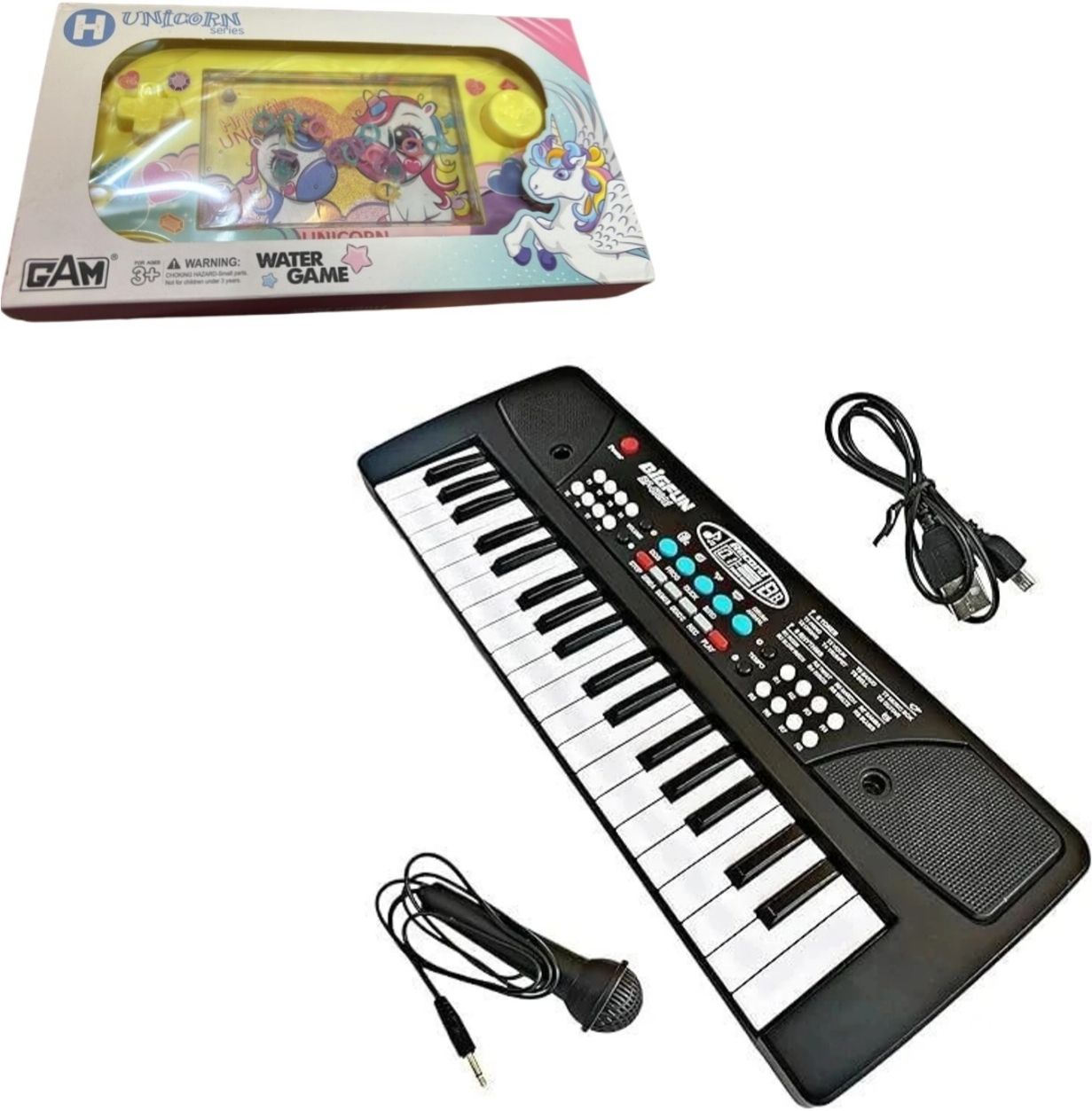 37-key keyboard piano with microphone | kids electronic musical toy with record, play & sing functions + [free water ring game] analog portable keyboard