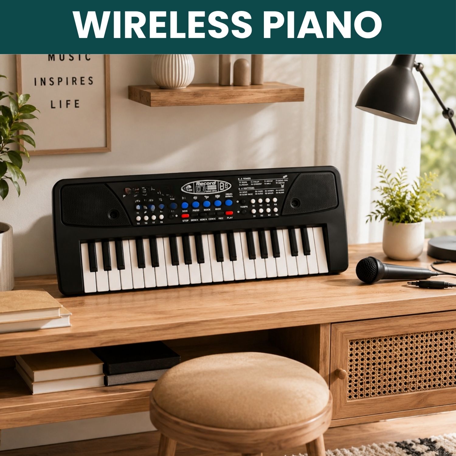 clairbell Piano Keyboard With Mic 37 Keys Music Toy Protable Electronic Piano for KidsE488 Piano Keyboard With Mic 37 Keys Music Toy Protable Electronic Piano for KidsE488 Analog Digital Piano-picture-32