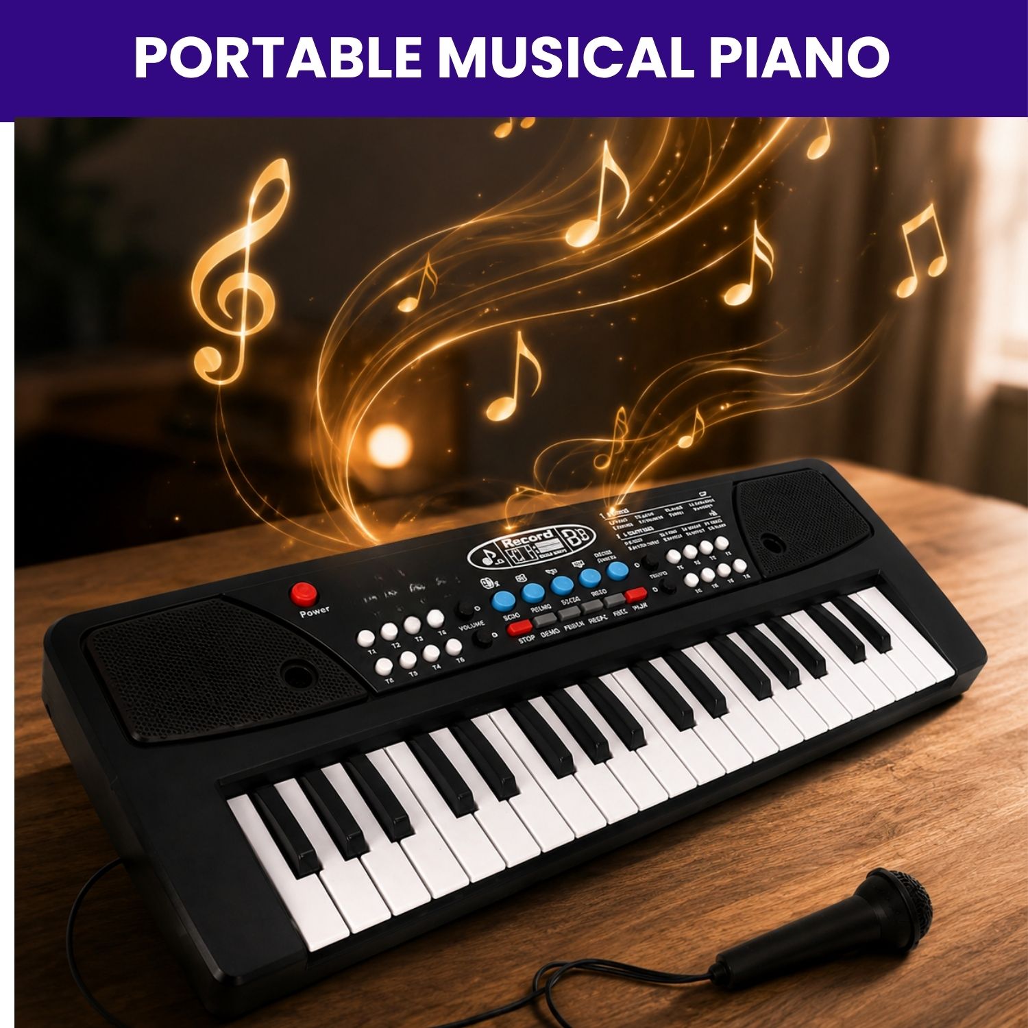 sacro Piano Keyboard With Mic 37 Keys Music Toy Protable Electronic Piano for KidsQ436 Piano Keyboard With Mic 37 Keys Music Toy Protable Electronic Piano for KidsQ436 Analog Digital Piano-picture-38