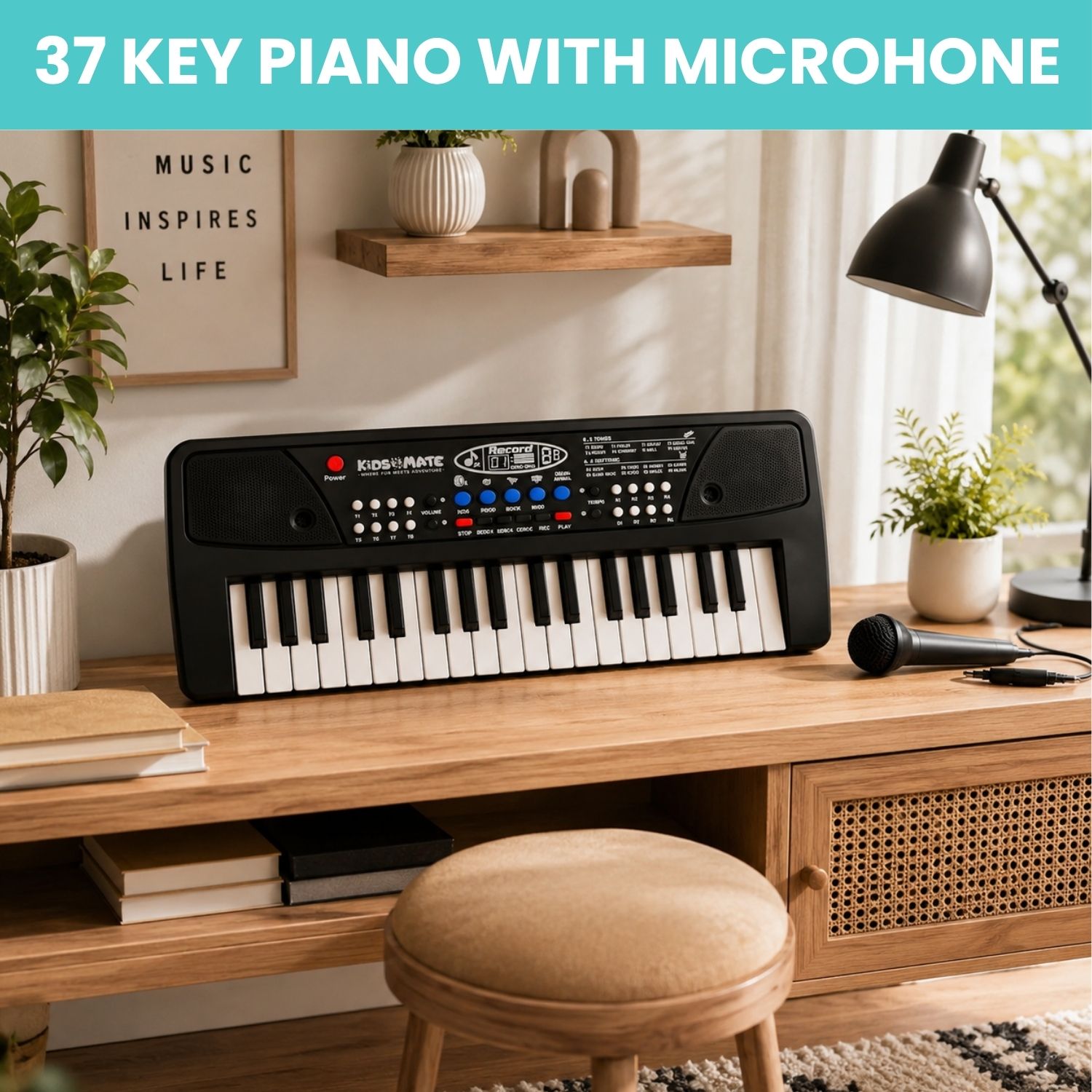 sacro Piano Keyboard With Mic 37 Keys Music Toy Protable Electronic Piano for KidsQ402 Piano Keyboard With Mic 37 Keys Music Toy Protable Electronic Piano for KidsQ402 Analog Digital Piano-picture-29