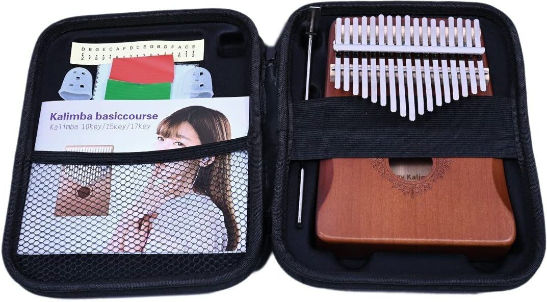 Kalimba Thumb 17 Keys Piano with Engraved Notes in Protective EVA Case Kalimba Thumb 17 Keys Piano with Engraved Notes in Protective EVA Case Analog Portable Keyboard-image-29