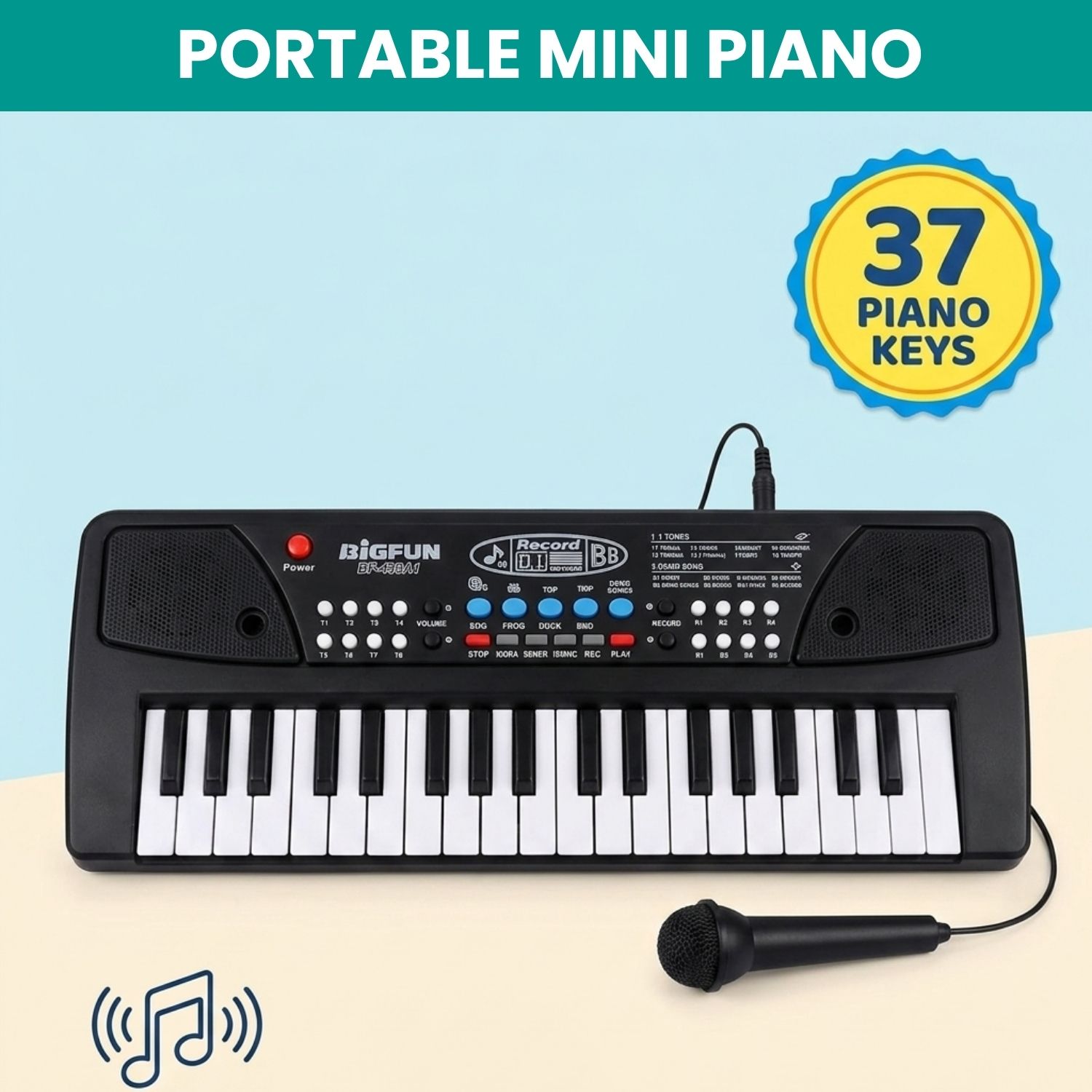 clairbell Piano Keyboard With Mic 37 Keys Music Toy Protable Electronic Piano for KidsE233 Piano Keyboard With Mic 37 Keys Music Toy Protable Electronic Piano for KidsE233 Analog Digital Piano-picture-6