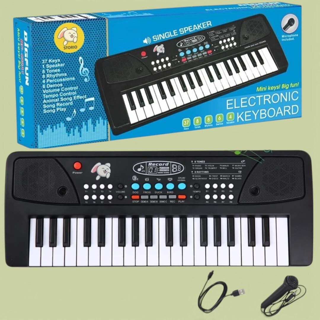 MT-4 Rhythm 37-Key Kids Keyboard with Sound Effects & Tempo Contro Analog Digital Piano-image-47