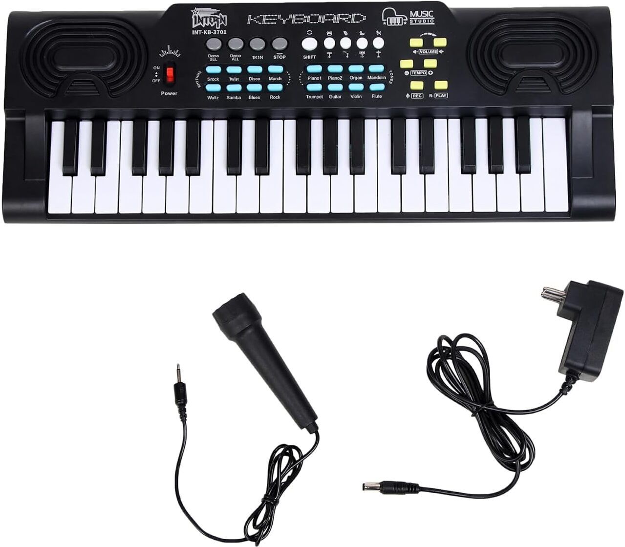 Kids Keyboard for Beginners Rechargeable Battery Piano Keyboards with Mic INT-KB Analog Portable Keyboard