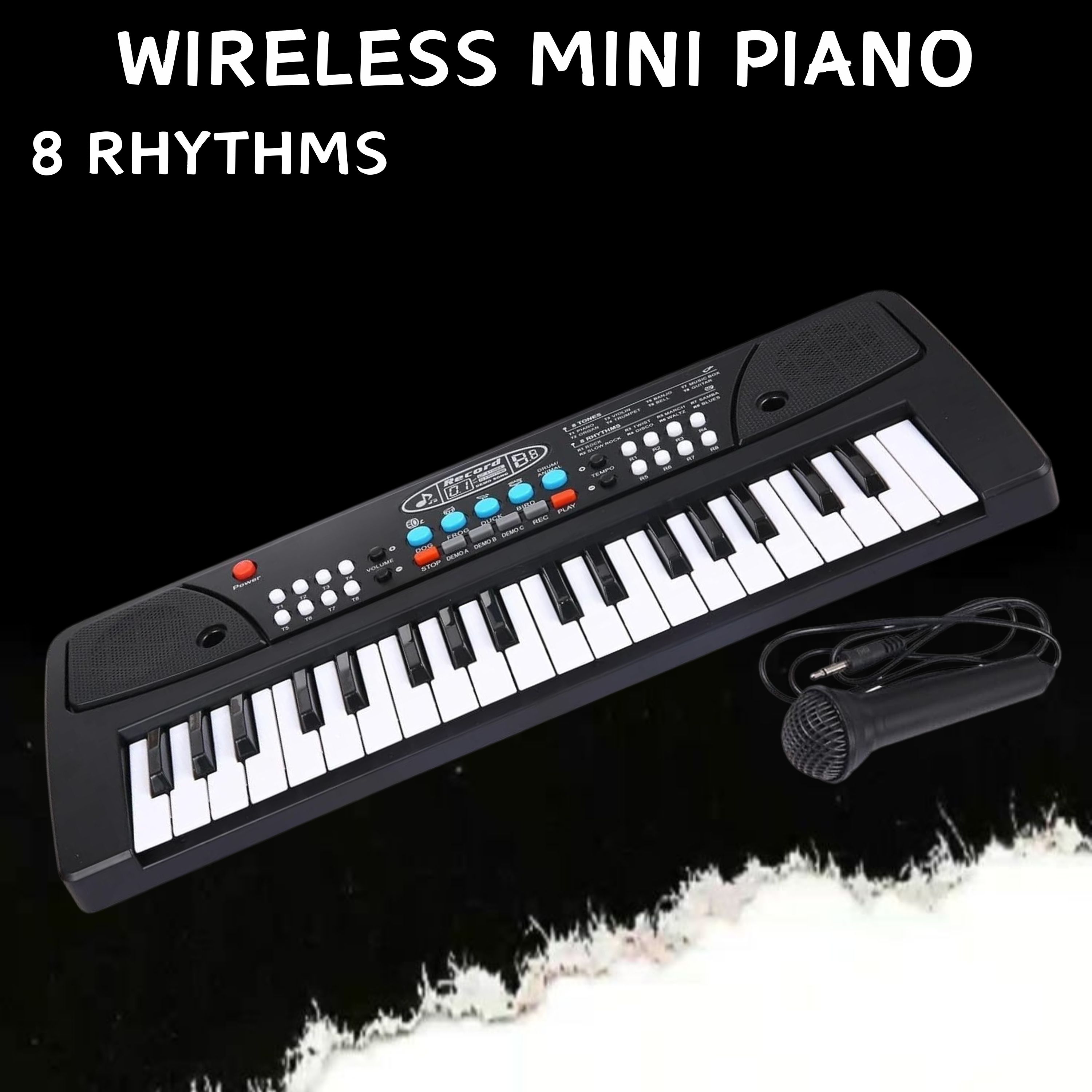 frony (Piano Keyboard) Toy with 37 Key, Recording and Mic, Adapter for DC Power D184 (Piano Keyboard) Toy with 37 Key, Recording and Mic, Adapter for DC Power D184 Analog Portable Keyboard-picture-0