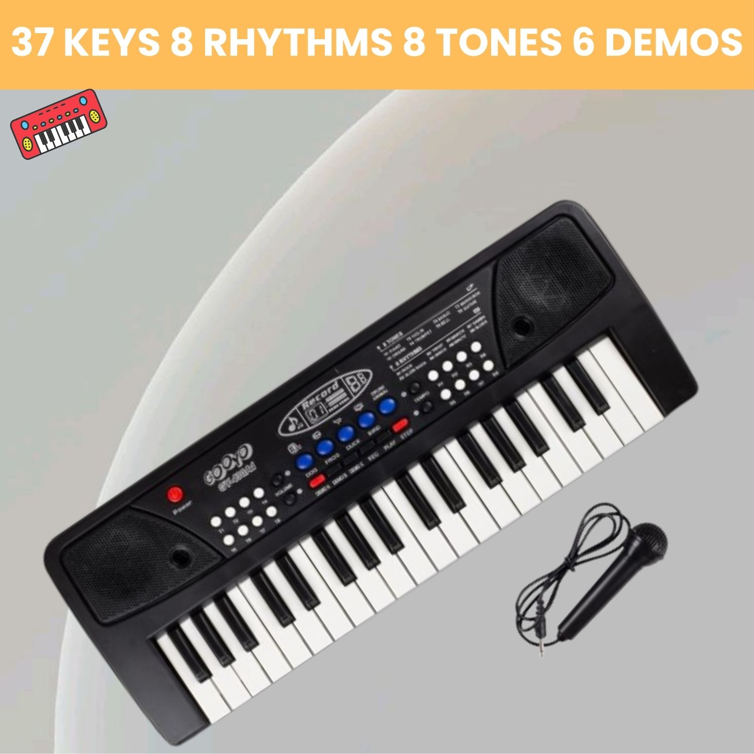 sacro Piano Keyboard, Portable Electronic Toy With Mic, 37 Keys 8 Tones For kidsQ191 Piano Keyboard, Portable Electronic Toy With Mic, 37 Keys 8 Tones For kidsQ191 Analog Portable Keyboard-picture-42