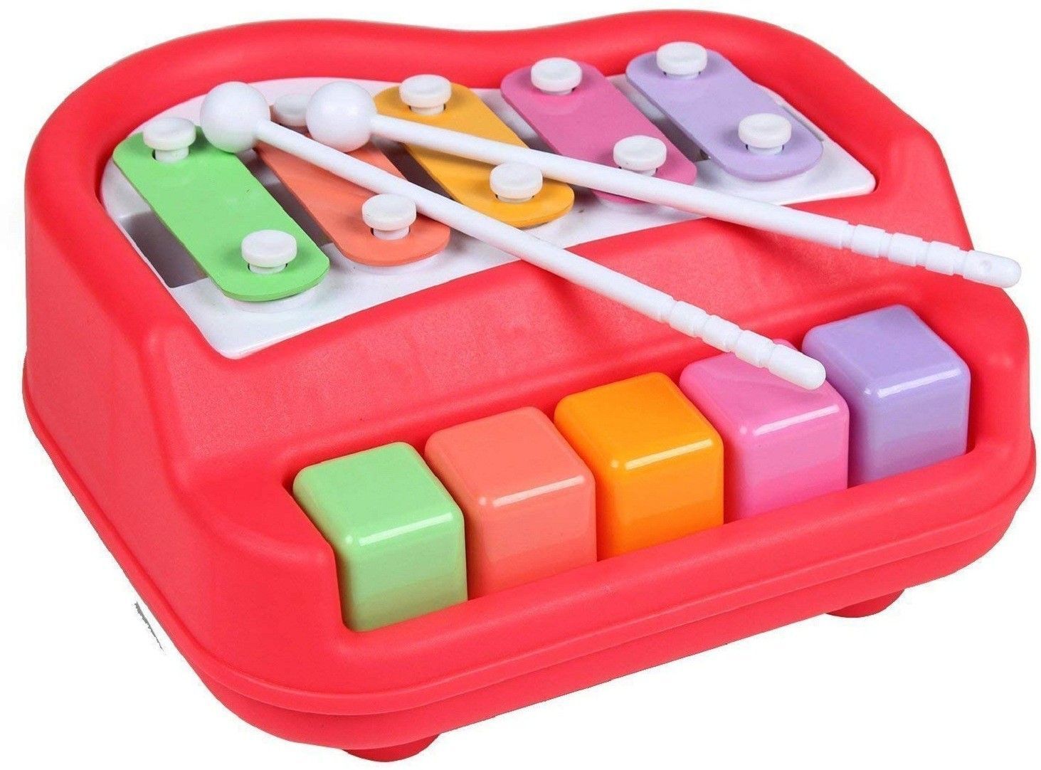 saleoff SALEOFF27049_@_443 Xylophone 2-in-1 Premium Piano 5 Key Scale Musical Toy For Kids - 655 Analog Digital Piano-picture-9