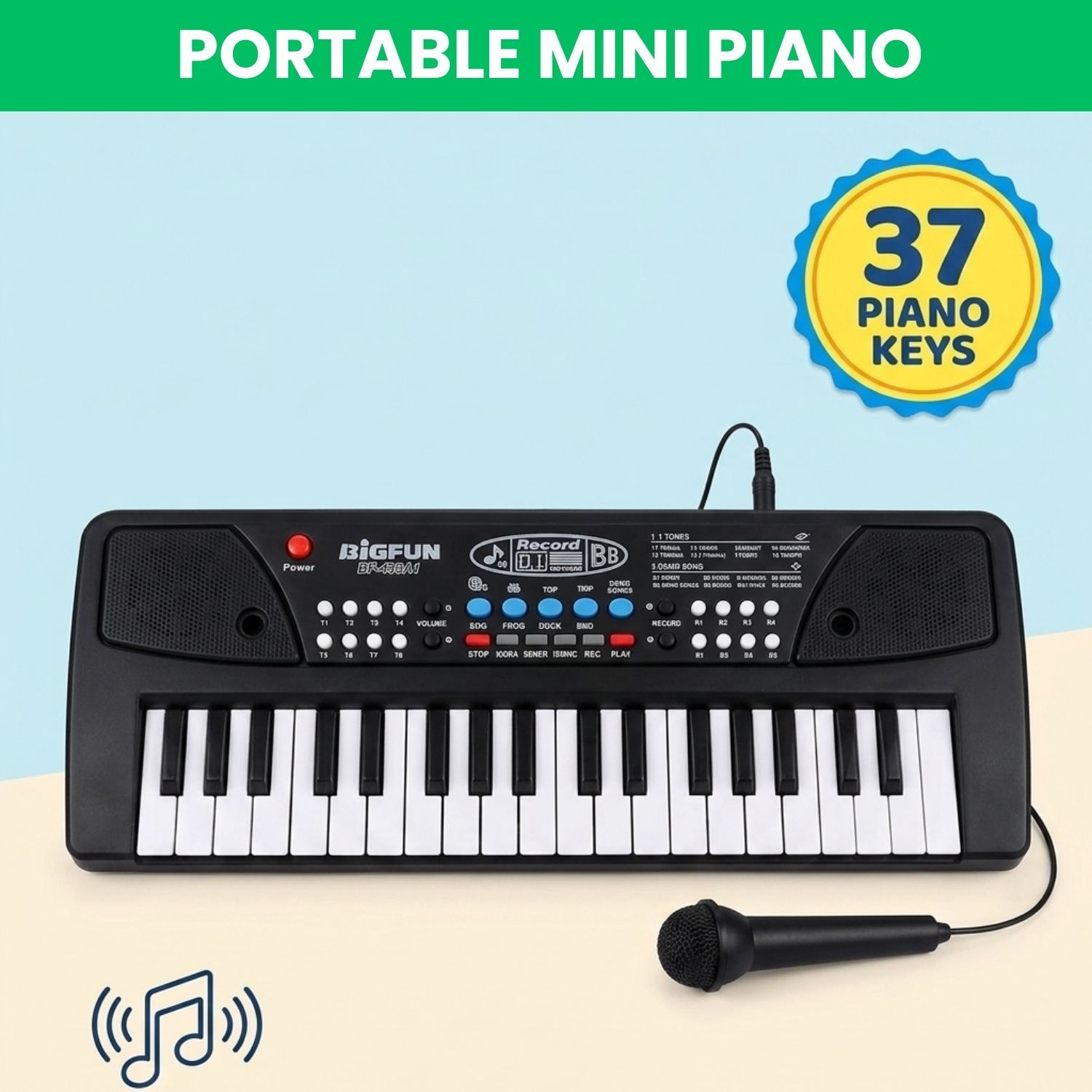 clairbell Piano Keyboard With Mic 37 Keys Music Toy Protable Electronic Piano for KidsE357 Piano Keyboard With Mic 37 Keys Music Toy Protable Electronic Piano for KidsE357 Analog Digital Piano-picture-23