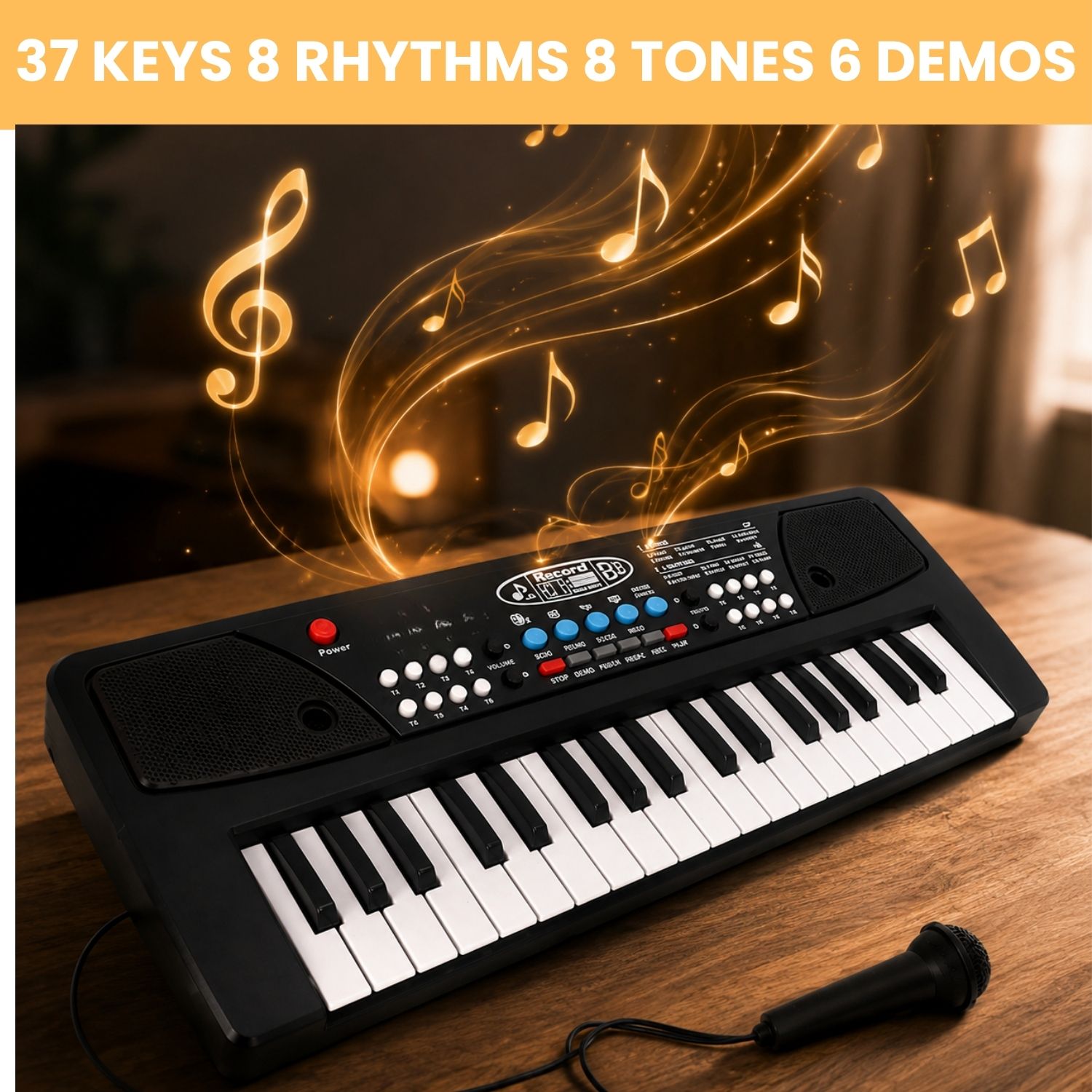 clairbell Piano Keyboard With Mic 37 Keys Music Toy Protable Electronic Piano for KidsE287 Piano Keyboard With Mic 37 Keys Music Toy Protable Electronic Piano for KidsE287 Analog Digital Piano-picture-33