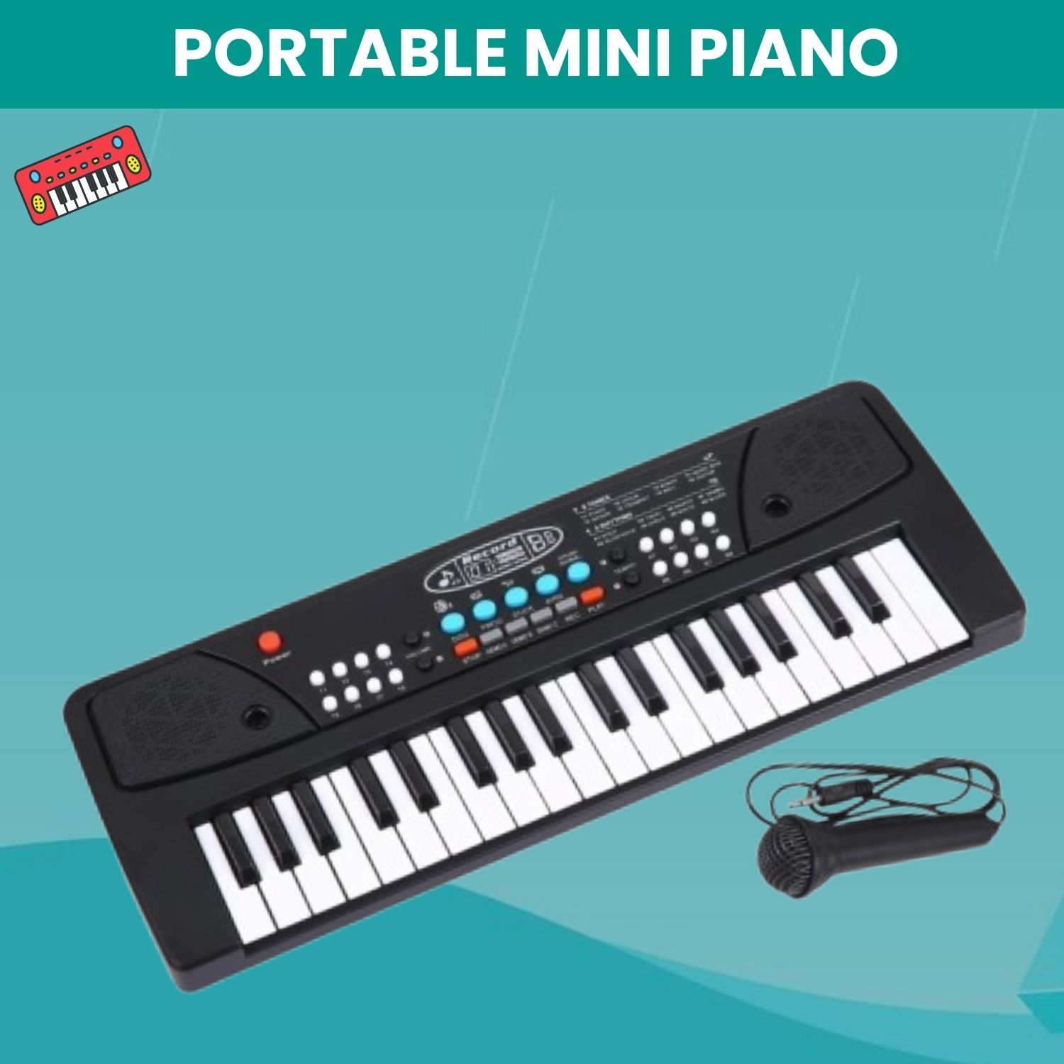 frony Piano Keyboard, Portable Electronic Toy With Mic, 37 Keys 8 Tones For kidsA49 Piano Keyboard, Portable Electronic Toy With Mic, 37 Keys 8 Tones For kidsA49 Analog Portable Keyboard-picture-21