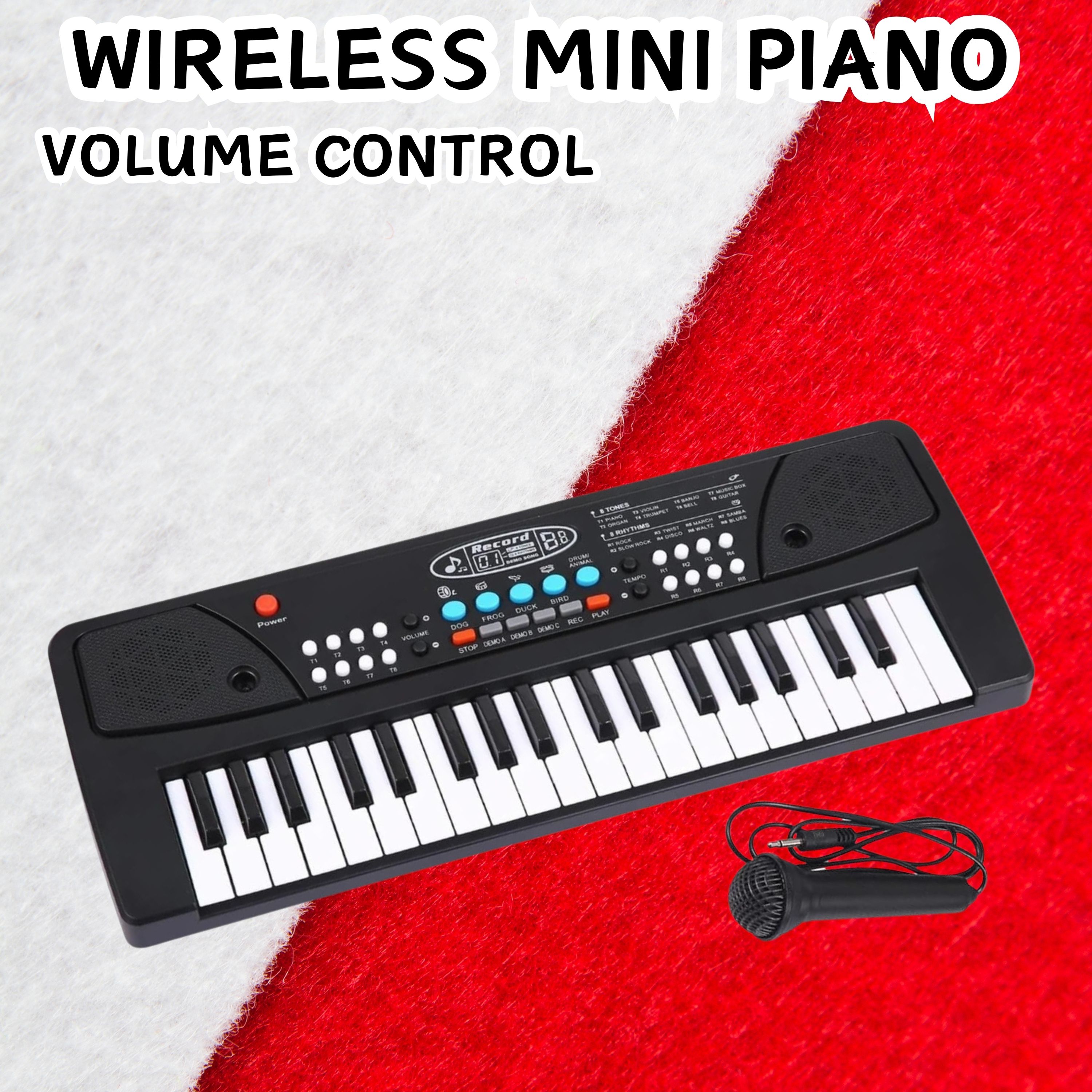 sacro (Piano Keyboard) Toy with 37 Key, Recording and Mic, Adapter for DC Power E170 (Piano Keyboard) Toy with 37 Key, Recording and Mic, Adapter for DC Power E170 Analog Portable Keyboard-picture-36