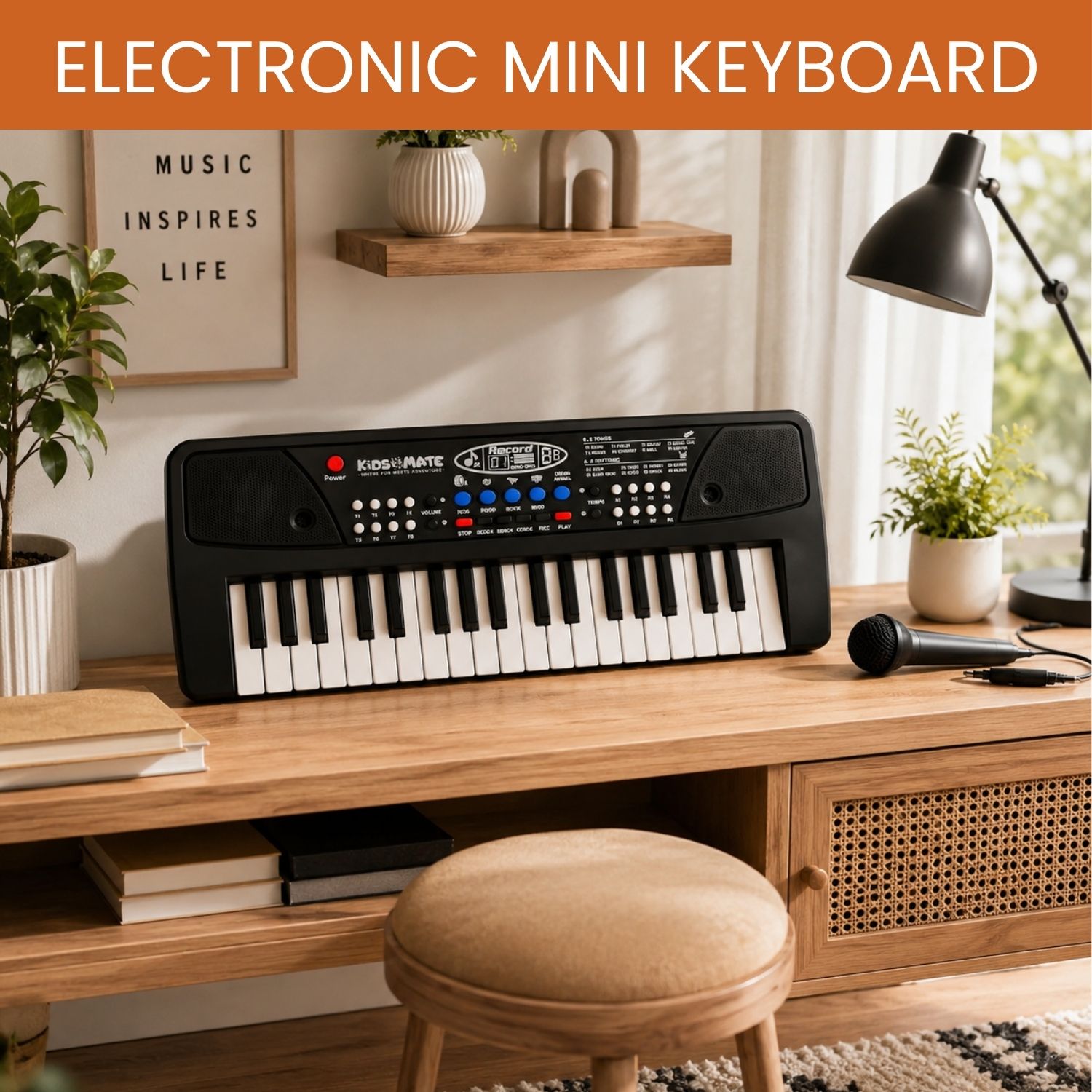 clairbell Piano Keyboard With Mic 37 Keys Music Toy Protable Electronic Piano for KidsE267 Piano Keyboard With Mic 37 Keys Music Toy Protable Electronic Piano for KidsE267 Analog Digital Piano-picture-27