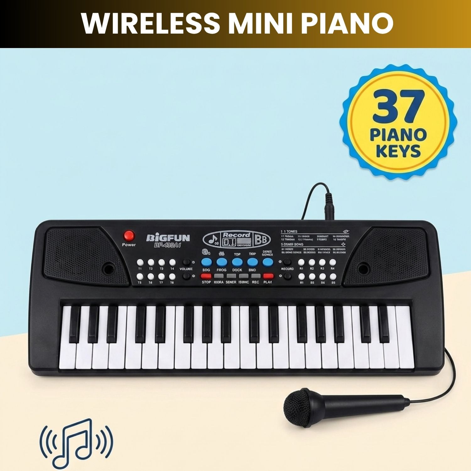 guggu Piano Keyboard With Mic 37 Keys Music Toy Protable Electronic Piano for KidsY80 Piano Keyboard With Mic 37 Keys Music Toy Protable Electronic Piano for KidsY80 Analog Digital Piano-picture-21