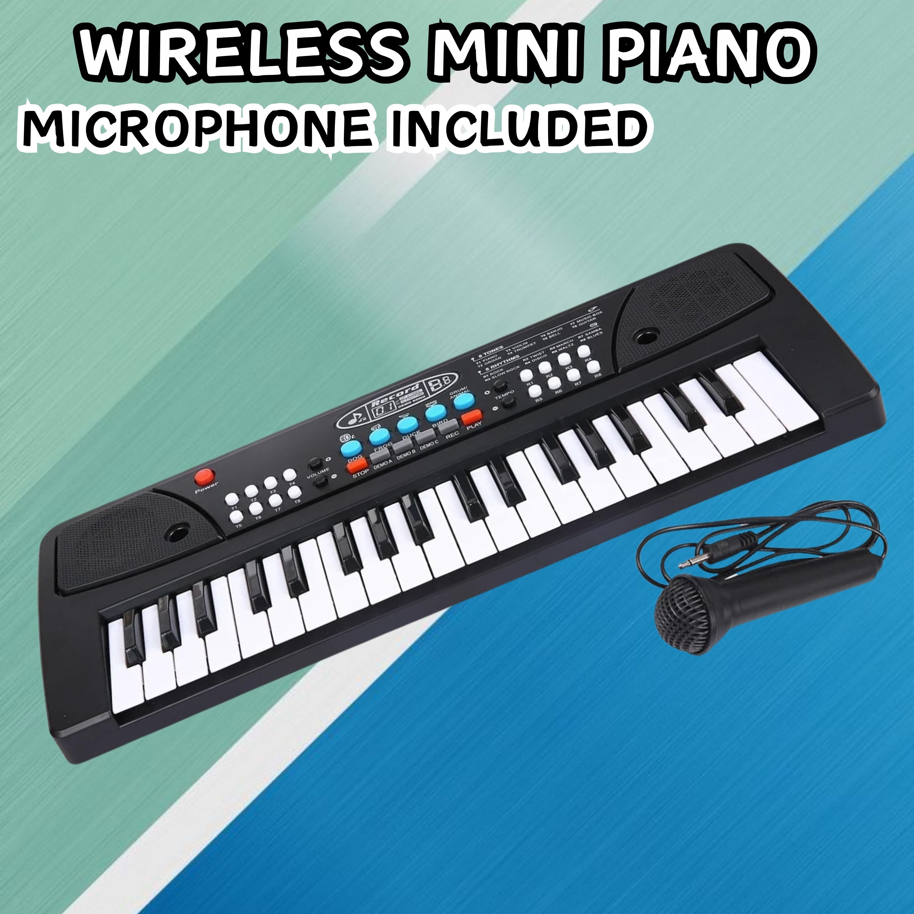 sacro (Piano Keyboard) Toy with 37 Key, Recording and Mic, Adapter for DC Power E300 (Piano Keyboard) Toy with 37 Key, Recording and Mic, Adapter for DC Power E300 Analog Portable Keyboard-picture-41
