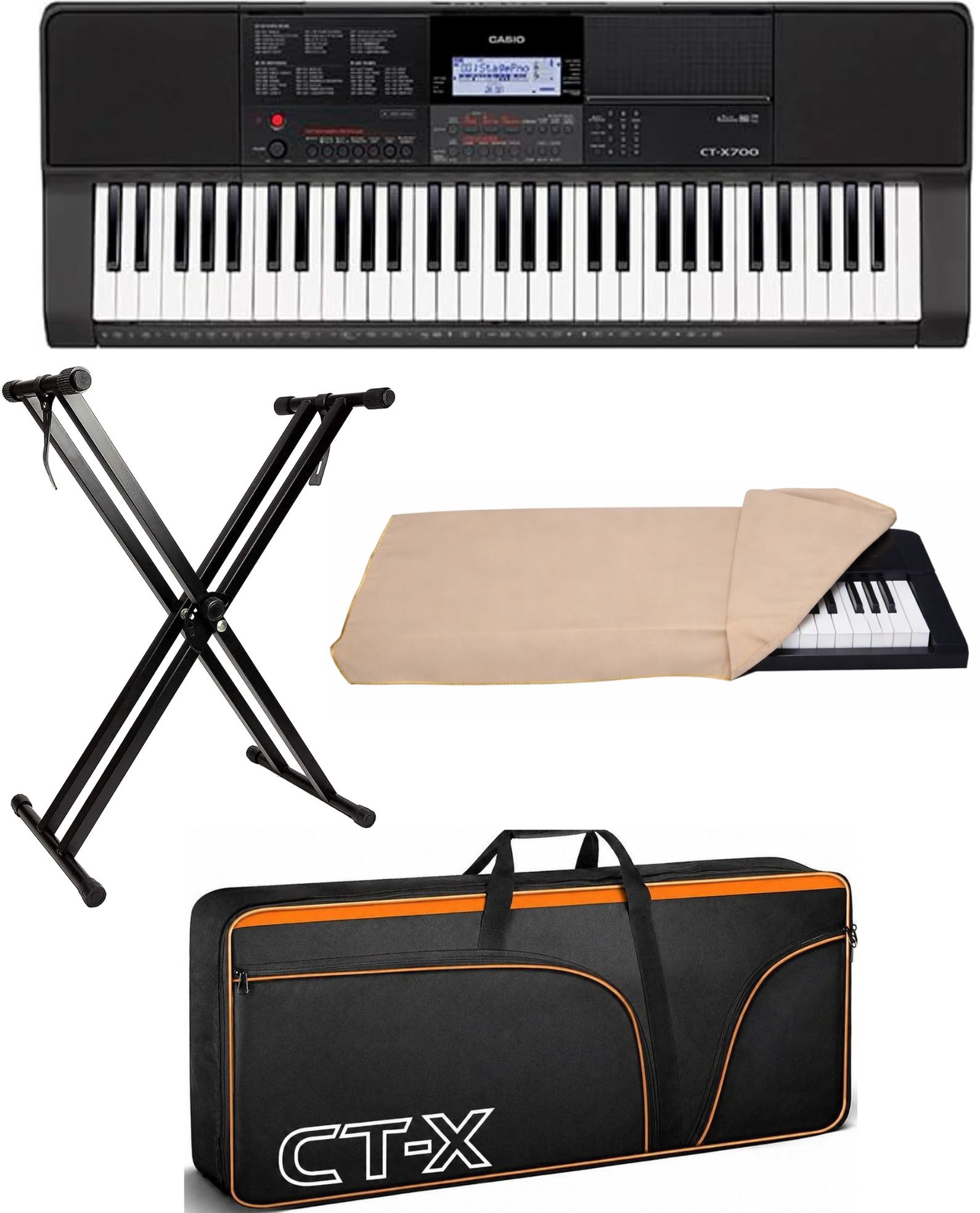 CT-X700IN+ CASIO CARRY CASE + DOUBLE PIPE STAND+DUST COVER CTX700KIT Digital Portable Keyboard-image-48