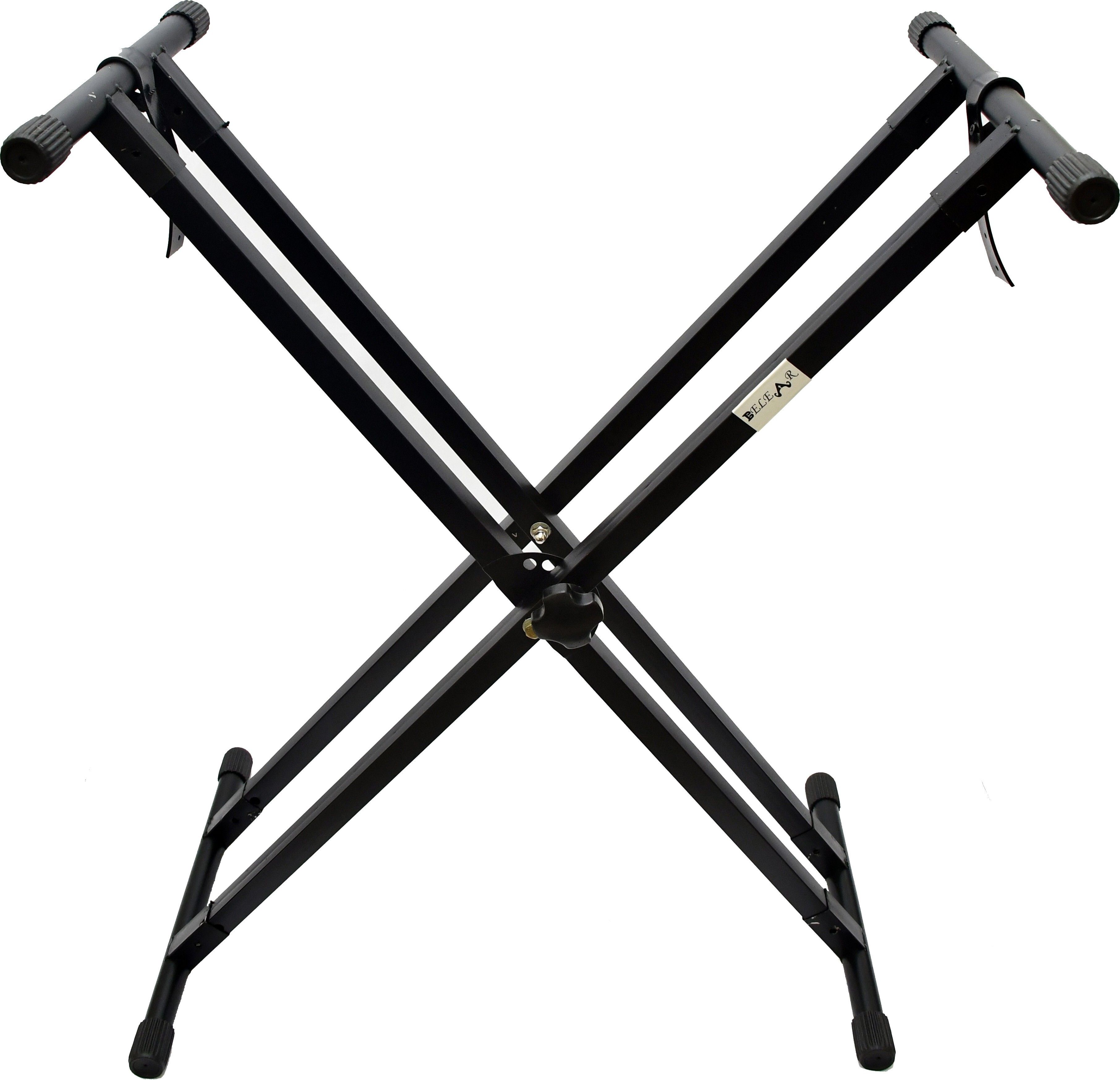 A-9 Black Double Rod With Six Angle Adjustment Double Braced Keyboard Stand