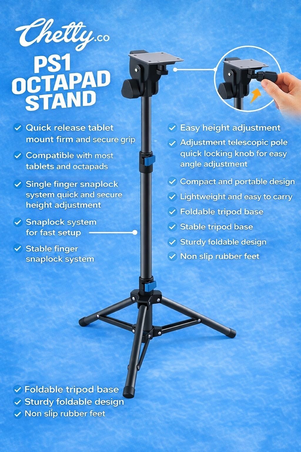 music galaxy CHETTY PS1 OCTAPAD STAND MGPS3 Octapad Stand-picture-44