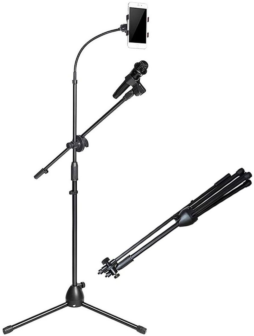 Heavy Duty Adjustable Dual Mike Stand Condenser Microphone Stand for Studio Microphone Stand-image-32