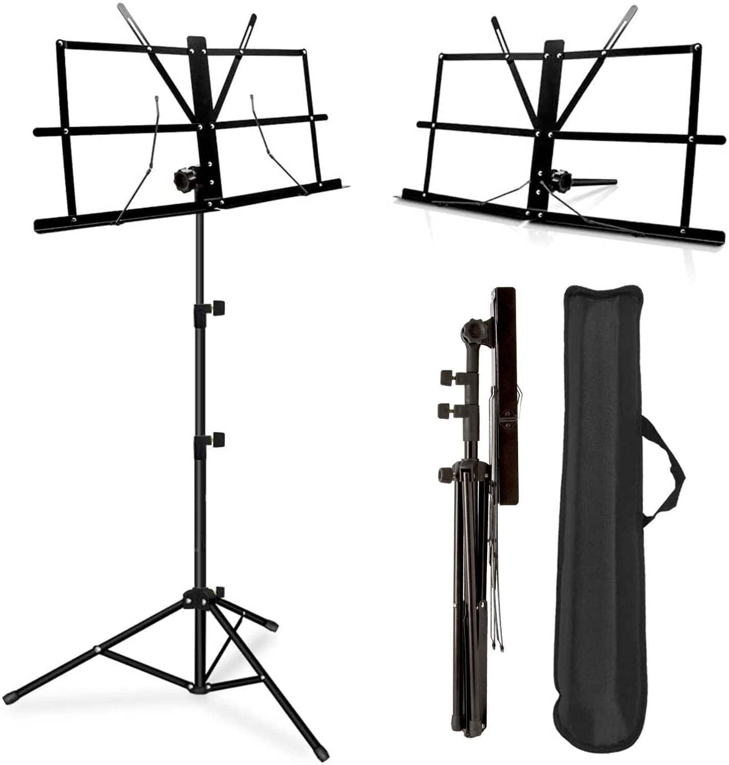 pleasure Folding Music Stand with Bag–Metal Music Stand for Practice & Performance Notation Stand-picture-48
