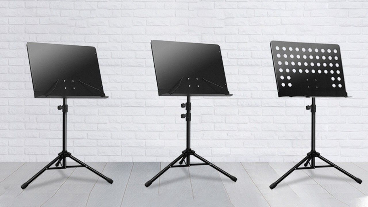 Music Stand, Height & Angle Adjustable Orchestral Stand Conductor and Notation Sheet Music Stand-image-20