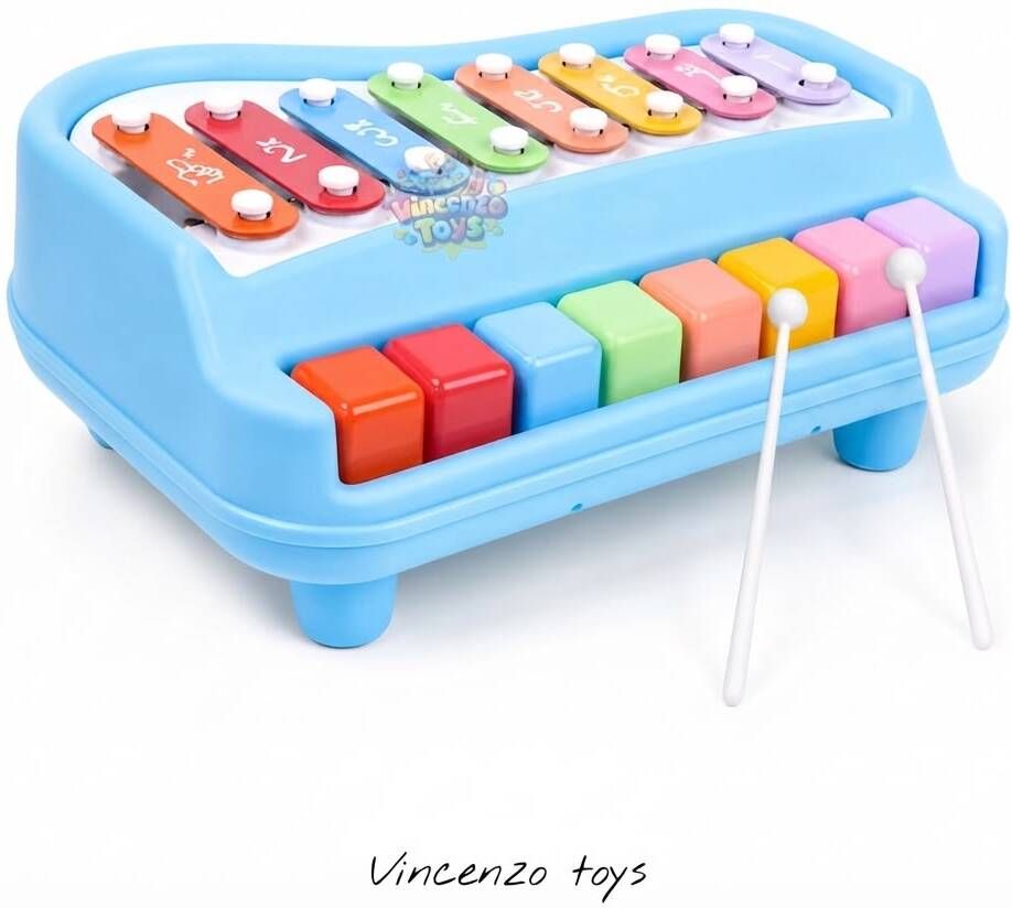 Kids 2 in 1 Piano Xylophone Musical Instrument Educational Music Toy with Sticks-image-14