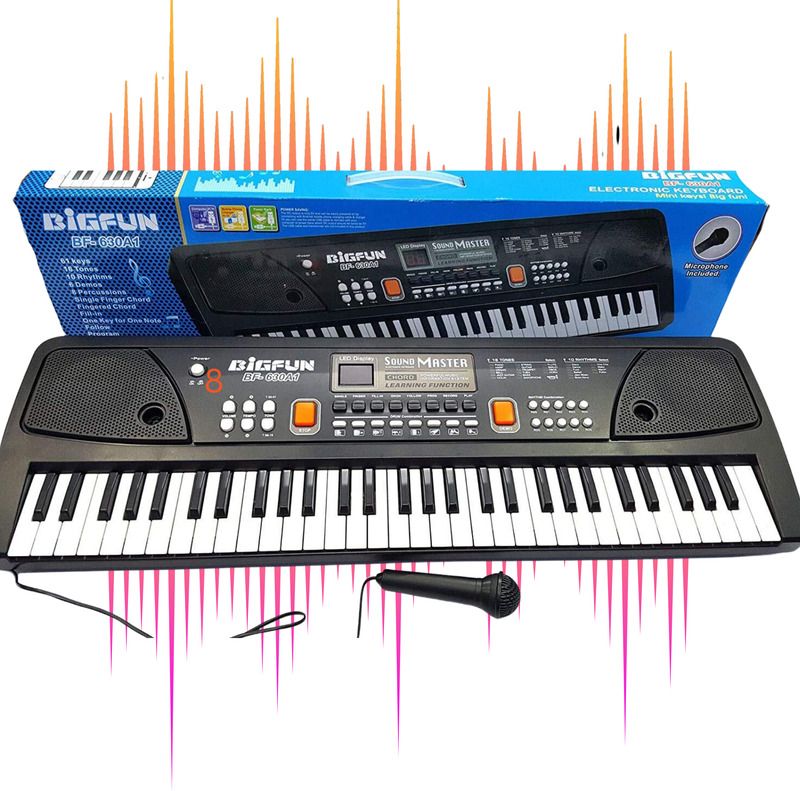 just97 61 Keys Musical Keyboard Piano with Mic for Kids Analog Portable Keyboard K59-picture-12
