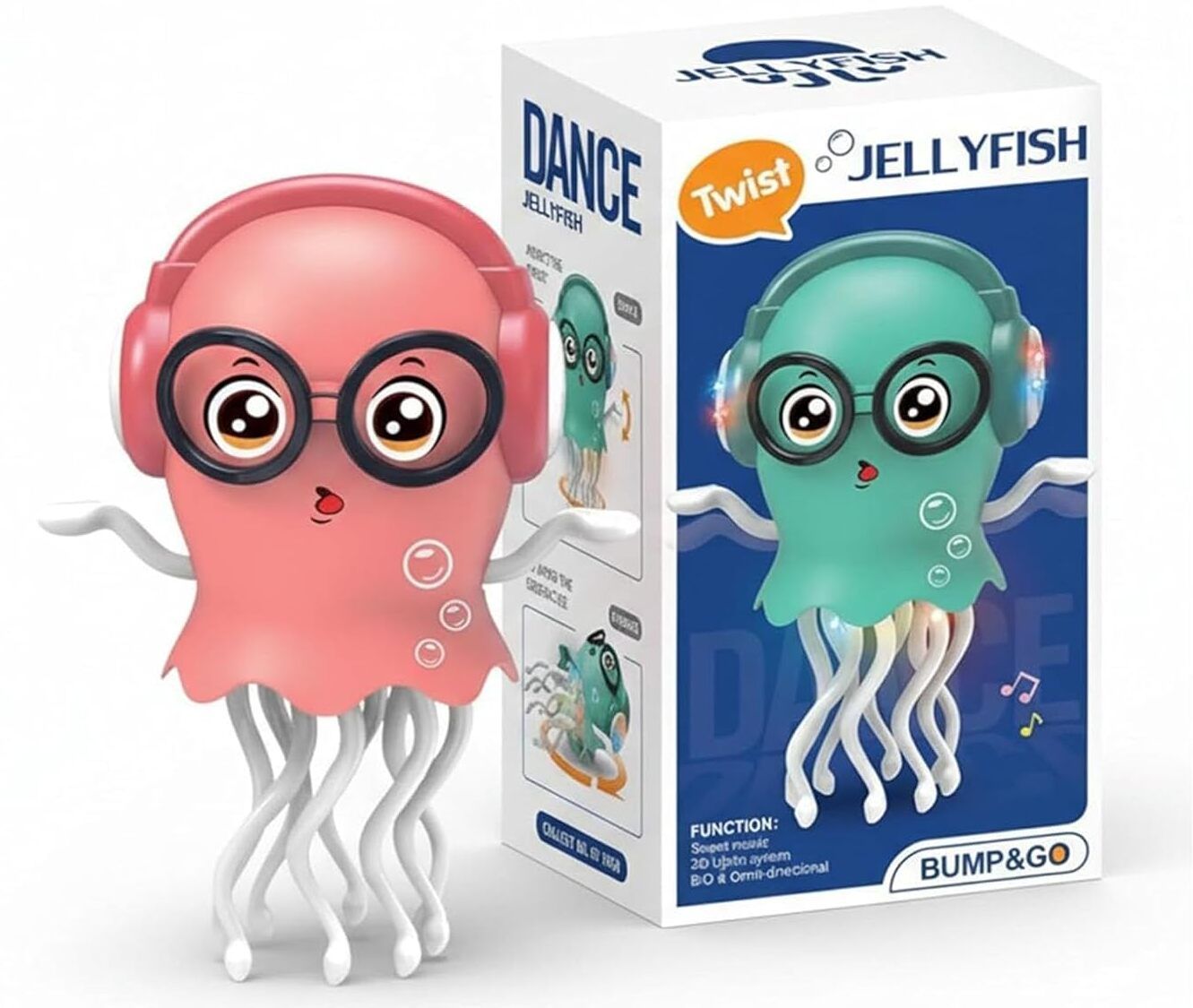 mukul Multicolor Dancing Jellyfish Toy with Music Movement | Bump and Go Toy for Kids-picture-16