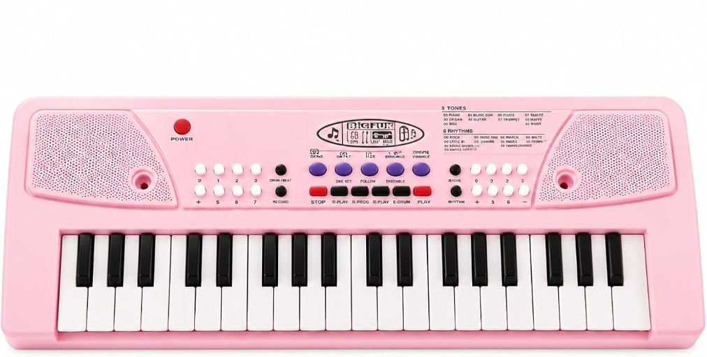 37-Key Kids Music Keyboard | Piano Toy with Microphone & USB Cable | Pink-image-46