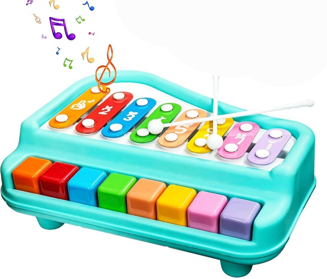 Melodious Musical Xylophone Piano Toy 8 Multicolored Keyboard Piano for Toddlers