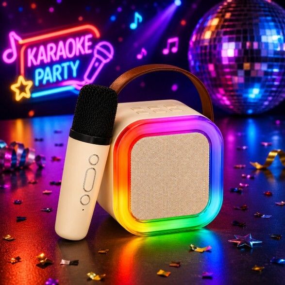 niyamat Portable Wireless Karaoke Speaker with RGB Lights and Microphone for Kids-picture-10