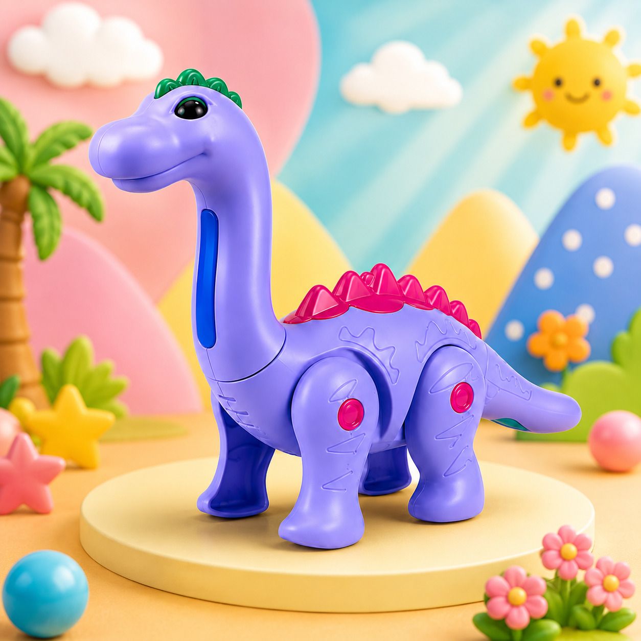 kidzfun Electric Walking Dinosaur Toy with Music & Flashing Lights for Kid(RANDOM COLOR)-picture-46