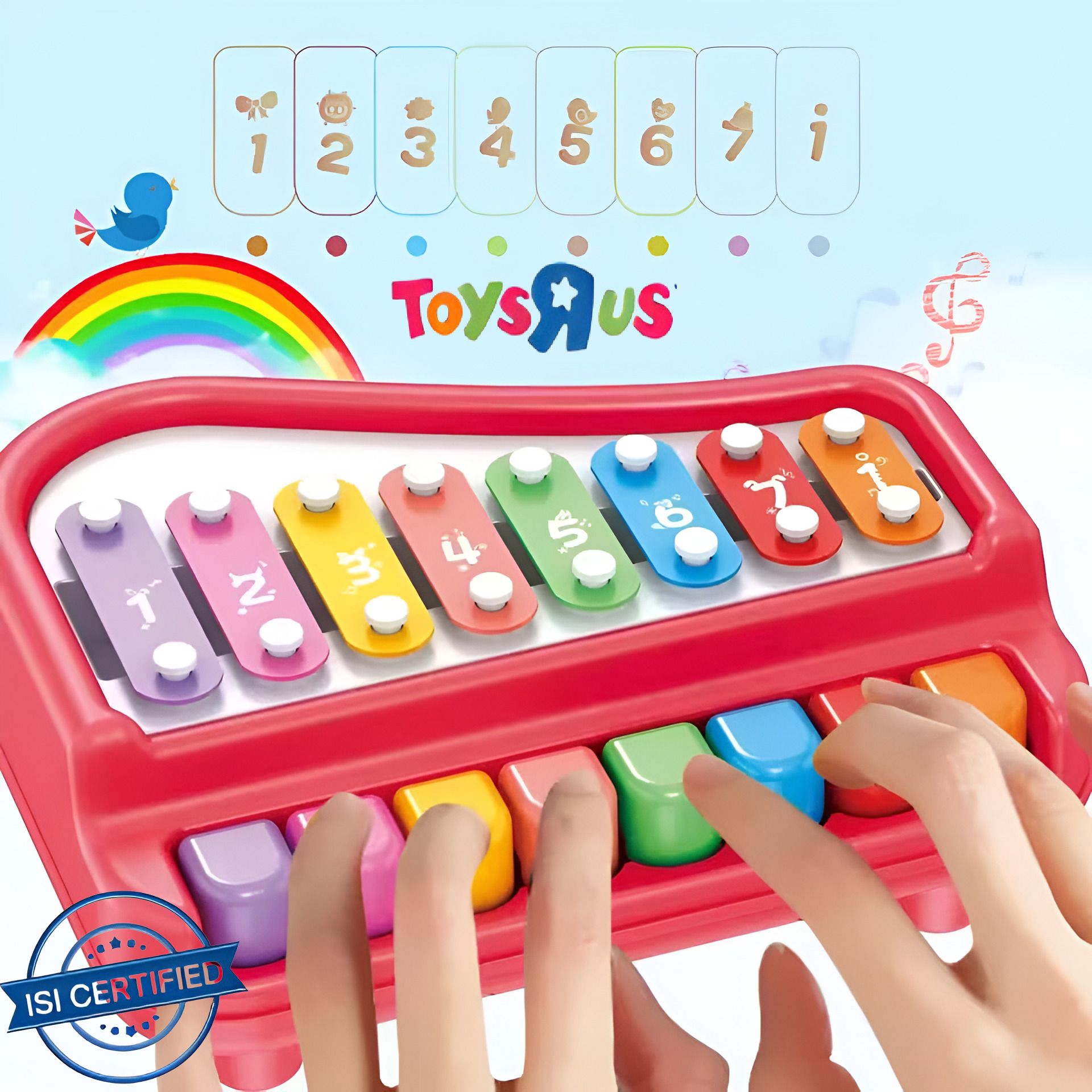 2 in 1 Baby Piano Xylophone Toy 8 Multicolored Key Keyboard Baby Kids Girls Boy