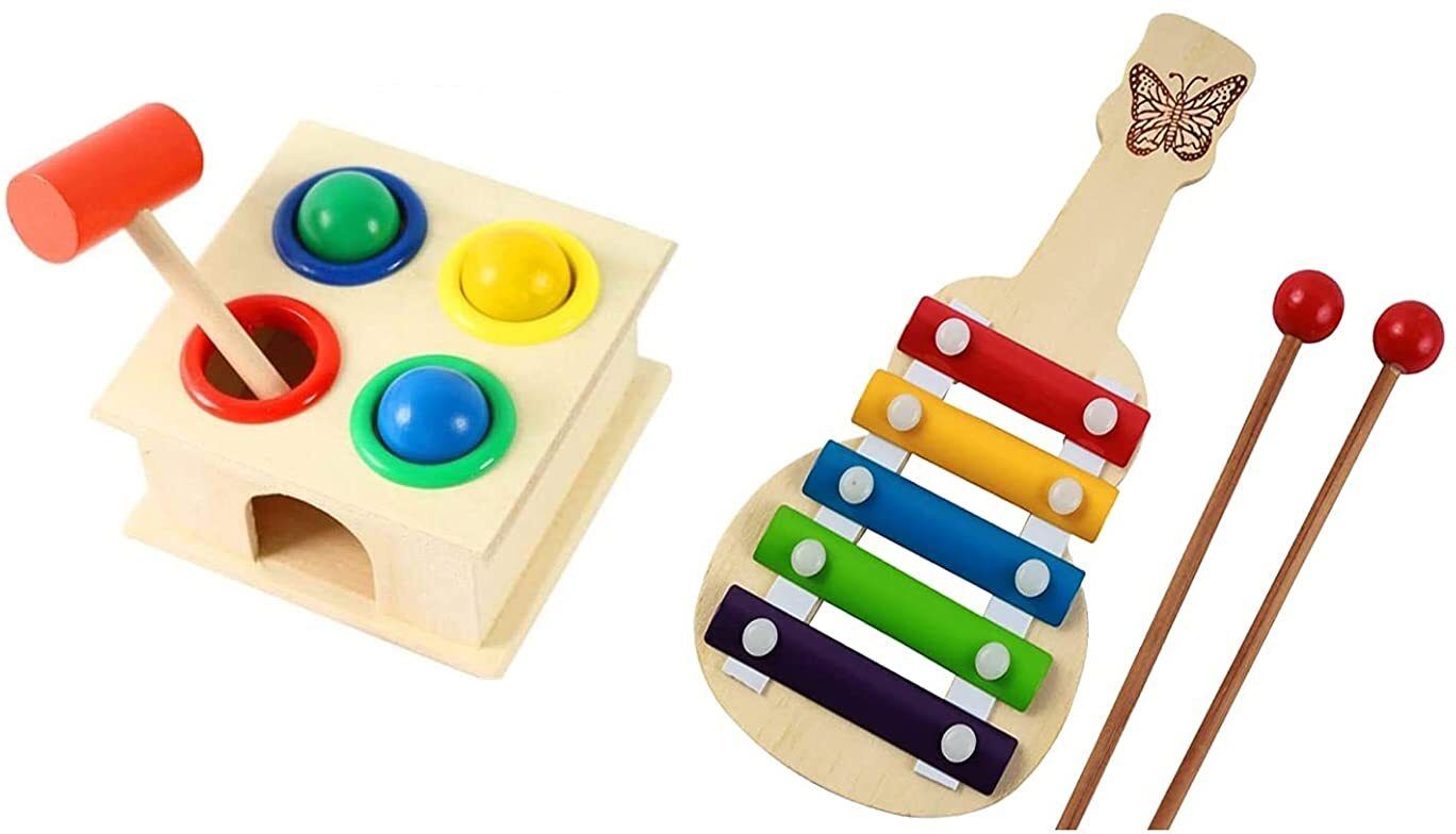 kishore collection Hammer Ball & Xylophone Musical Toy Wooden Pounding Bench with Box Case for Kids-picture-10