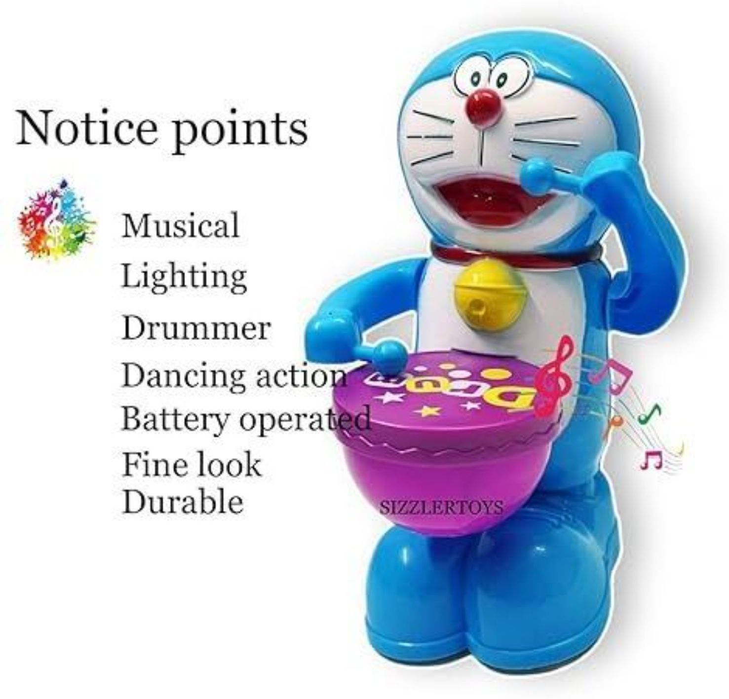 Box Doraemon Beat The Drum Drummer Toy for Kids Flashing Lights Music Toy-X4-image-18